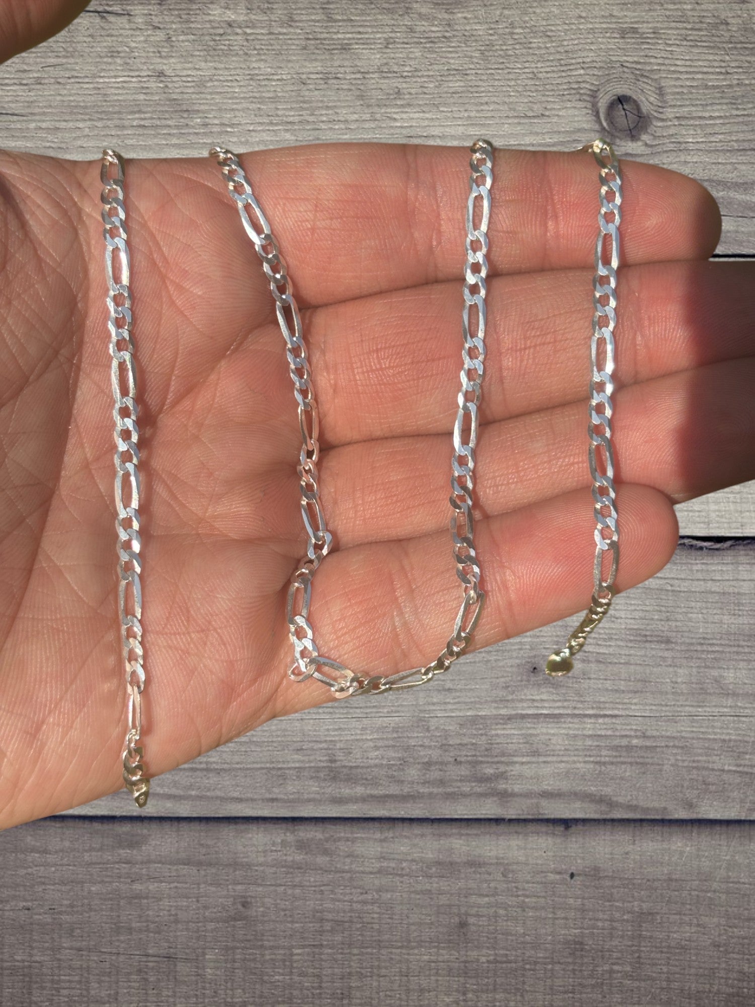 925 Sterling Silver 3.5mm Figaro Chain Necklace