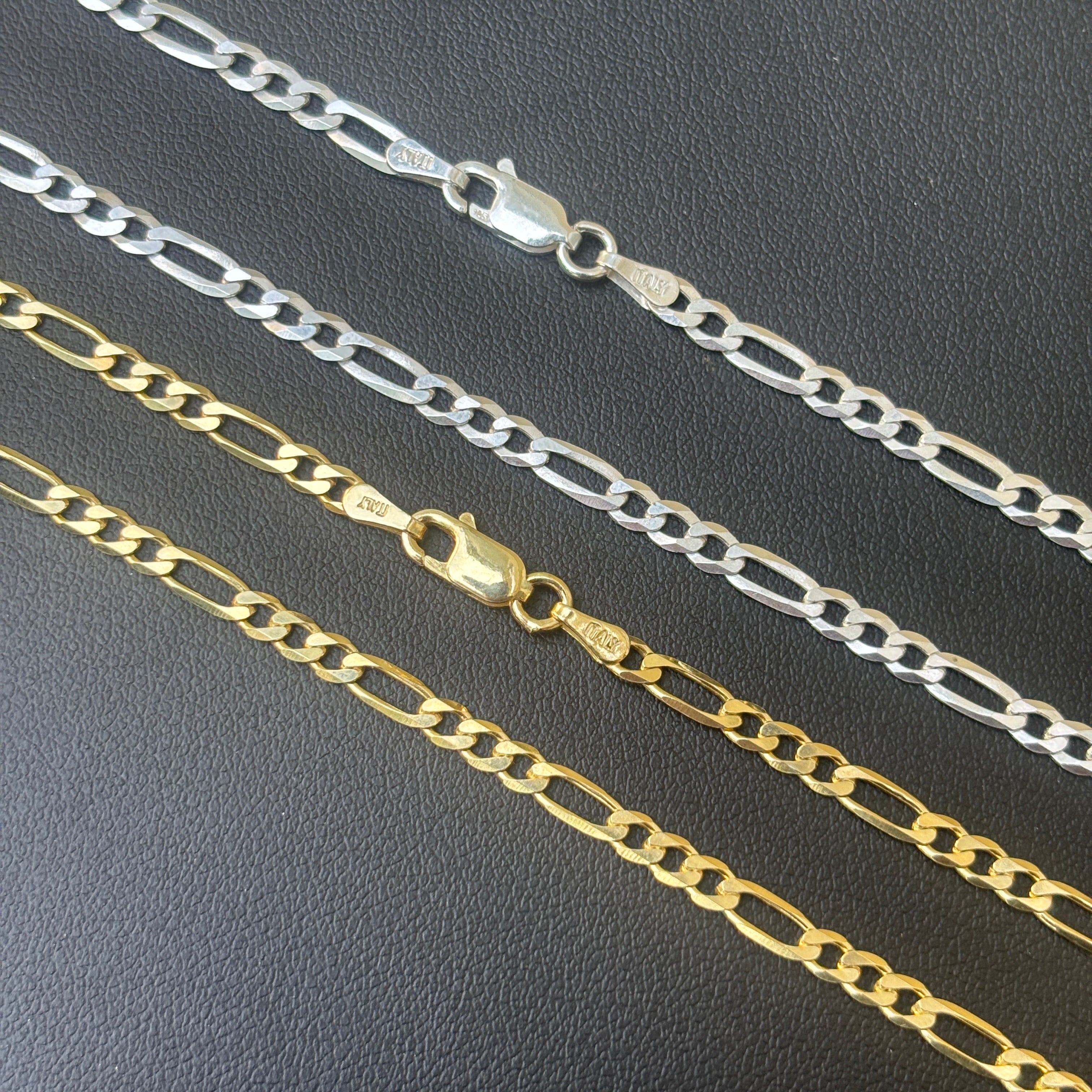 925 Sterling Silver 3.5mm Figaro Chain Necklace