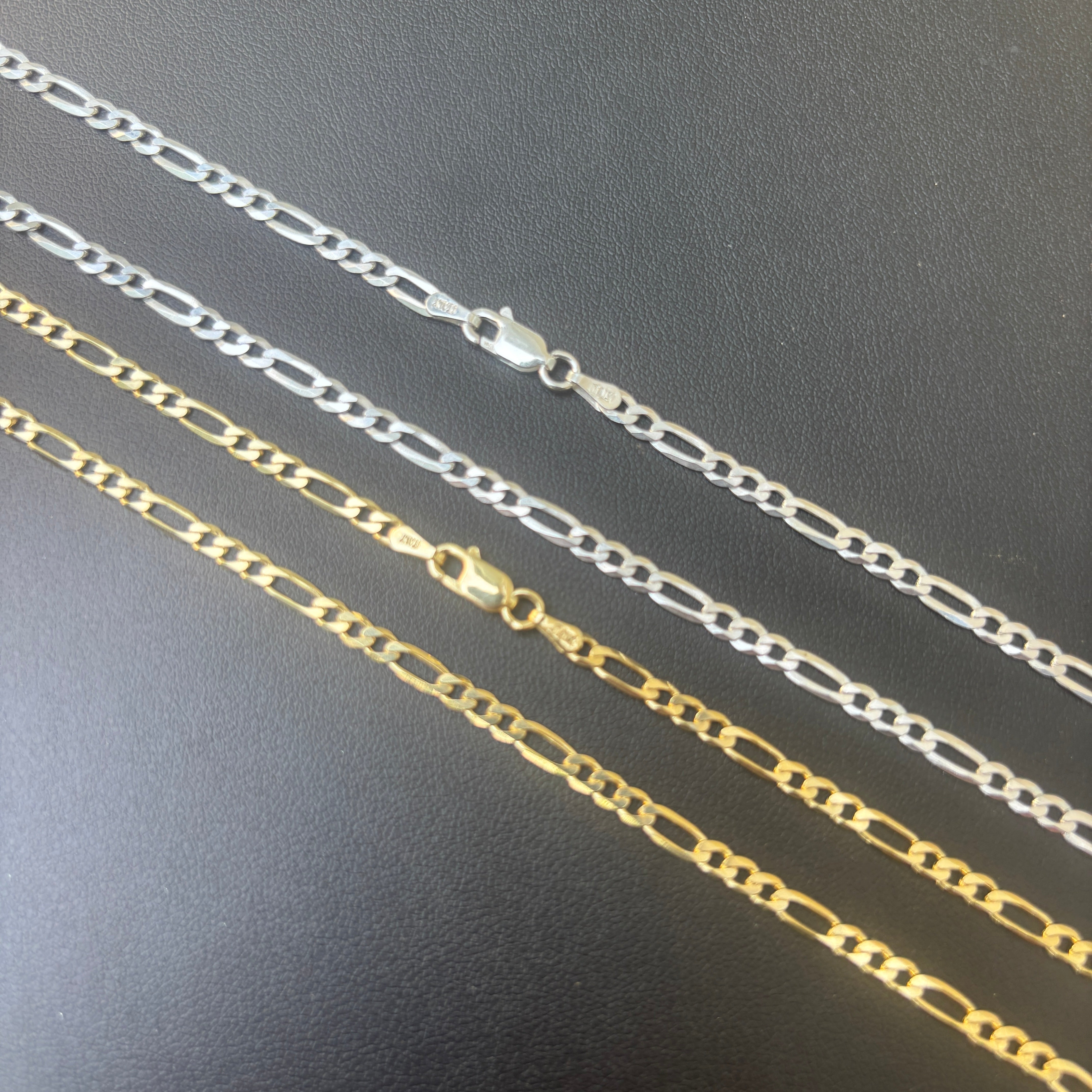 925 Sterling Silver 3.5mm Figaro Chain Necklace