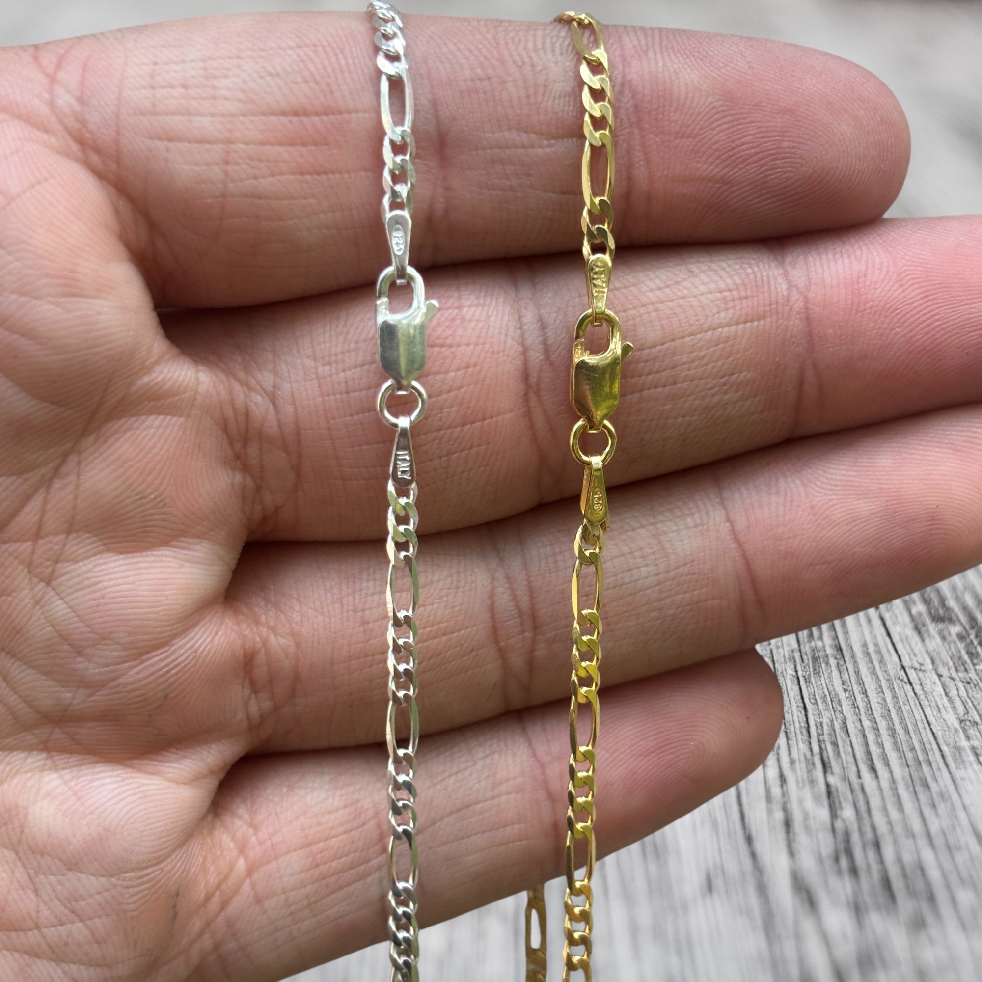 925 Sterling Silver 2.5mm Figaro Chain Necklace