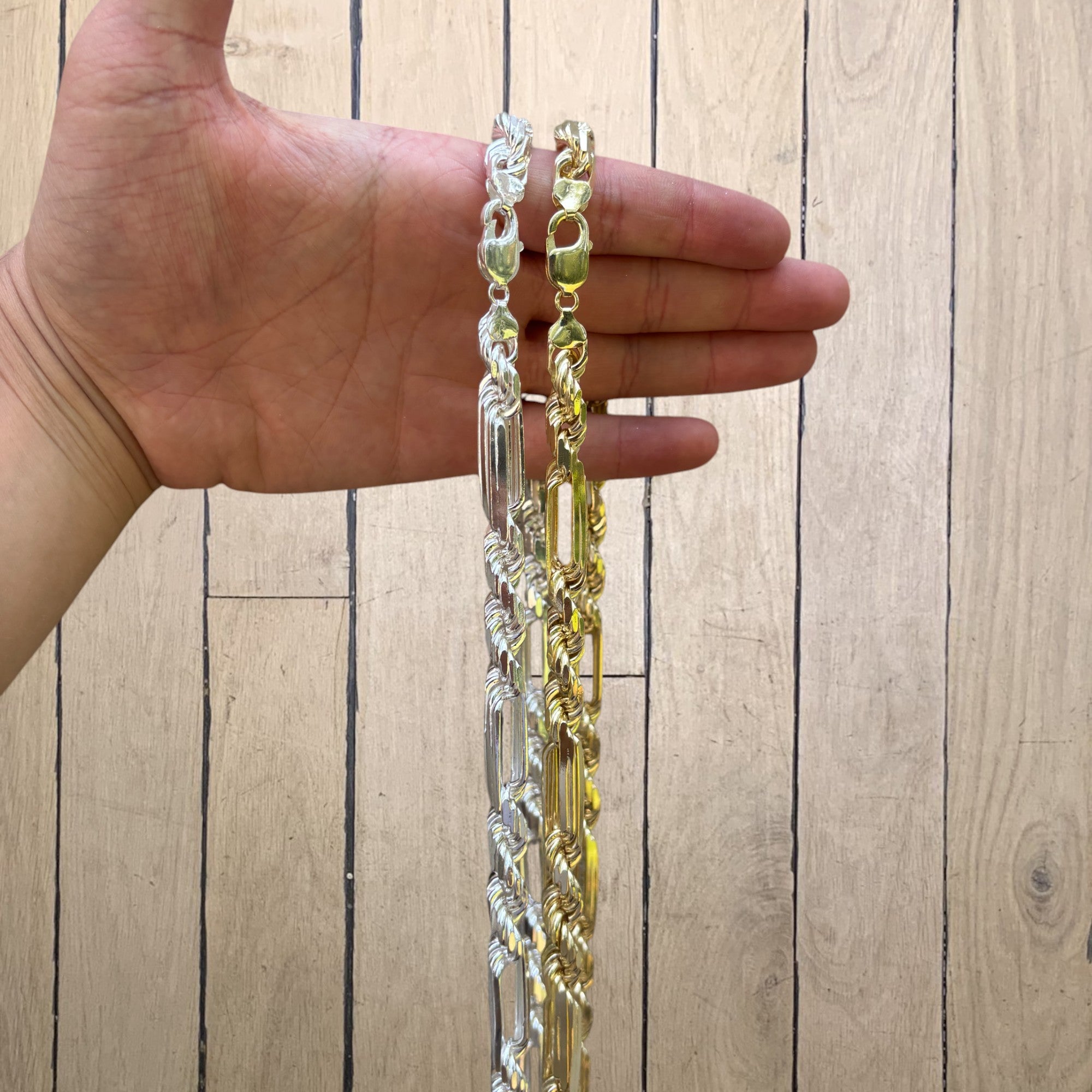 925 Sterling Silver 10mm Figarope Milano Chain Necklace