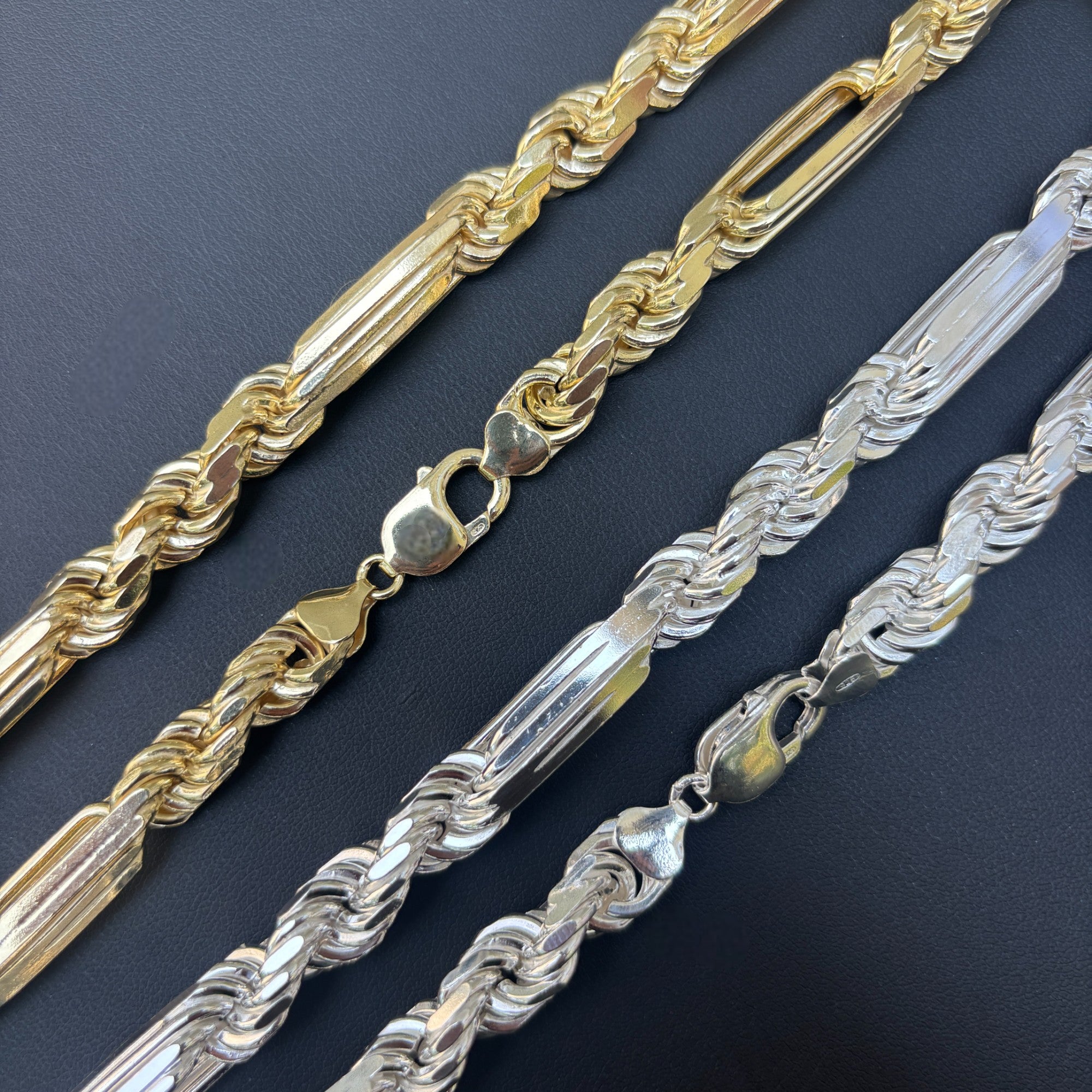 925 Sterling Silver 10mm Figarope Milano Chain Necklace