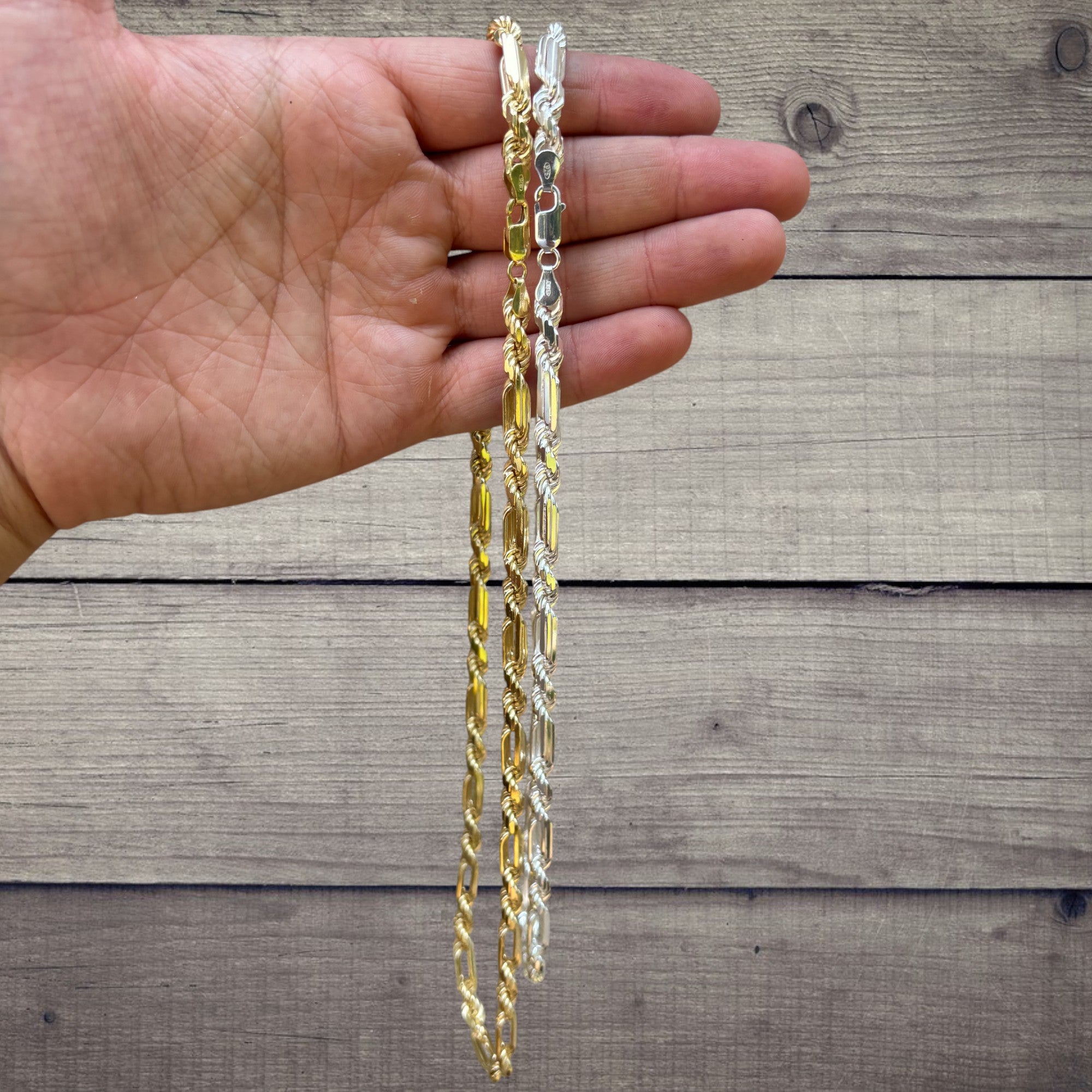 925 Sterling Silver 6mm Figarope Milano Chain Necklace