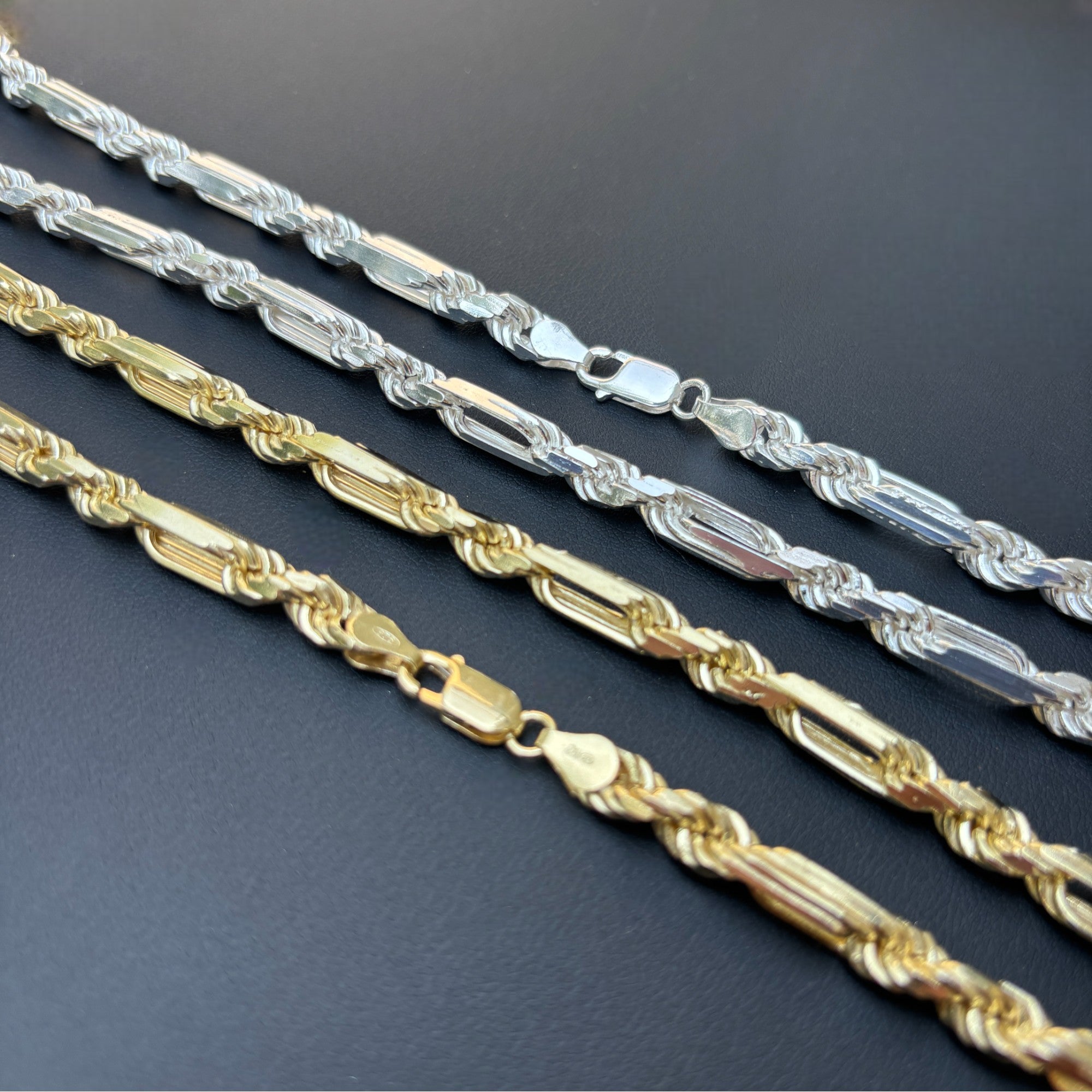925 Sterling Silver 6mm Figarope Milano Chain Necklace