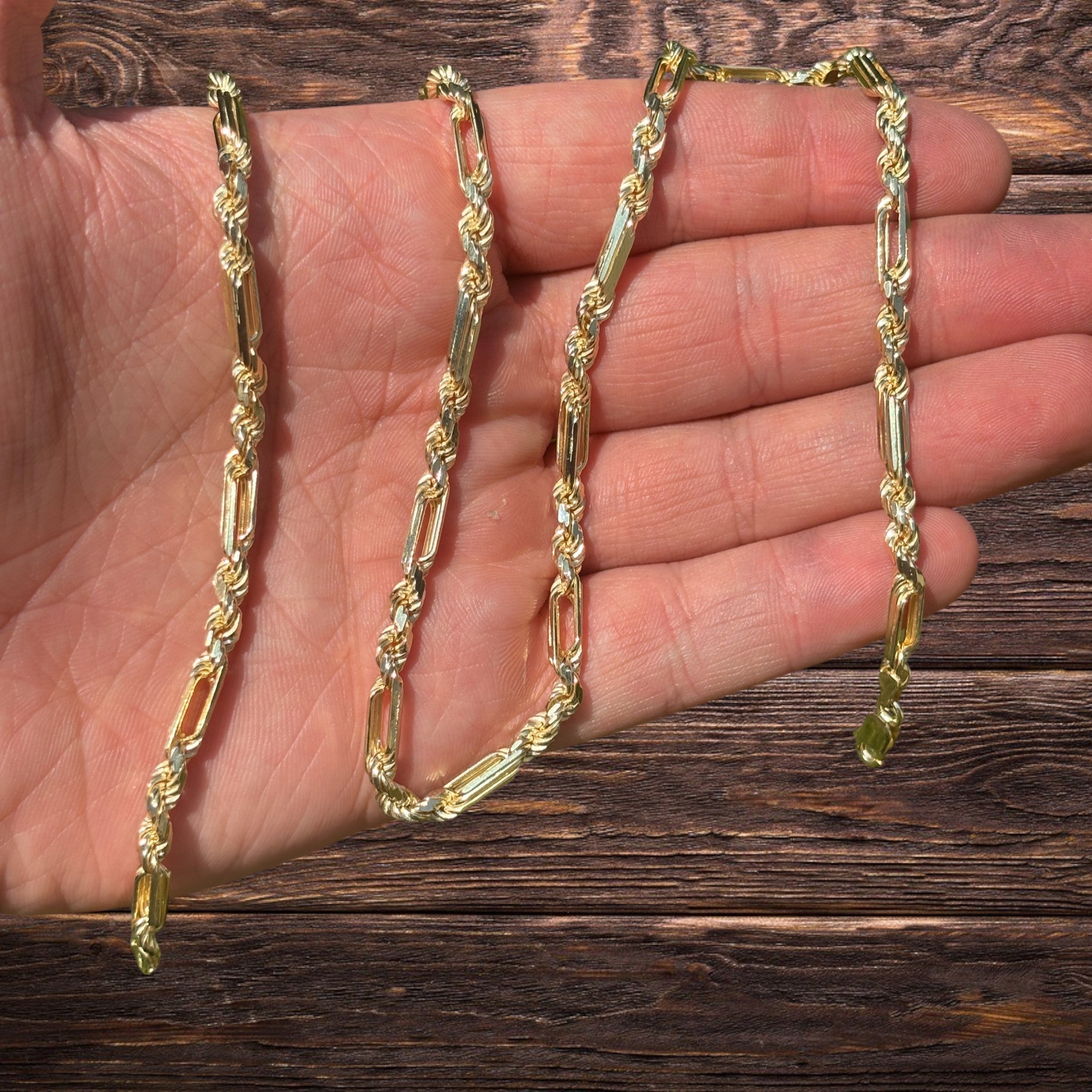 925 Sterling Silver 4mm Figarope Milano Chain Necklace