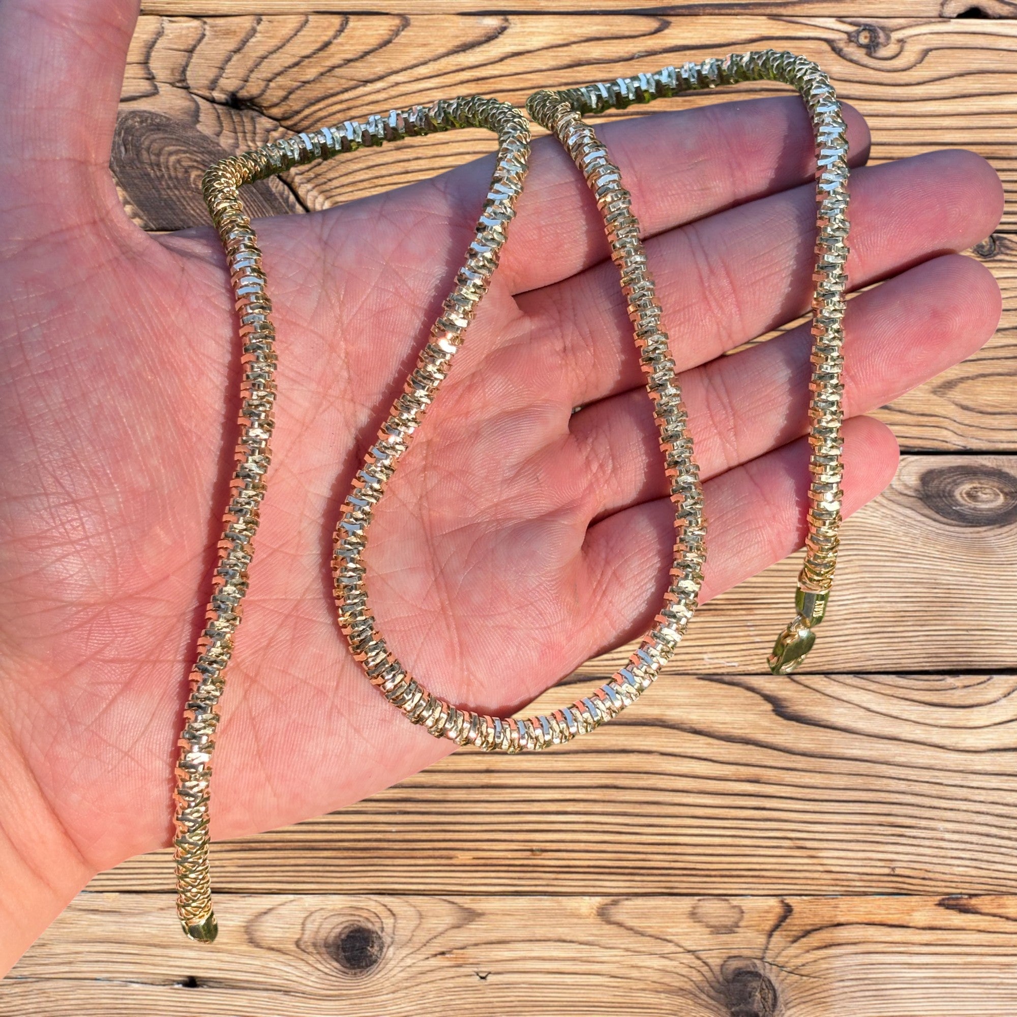 925 Sterling Silver 5mm Rock Chain Necklace