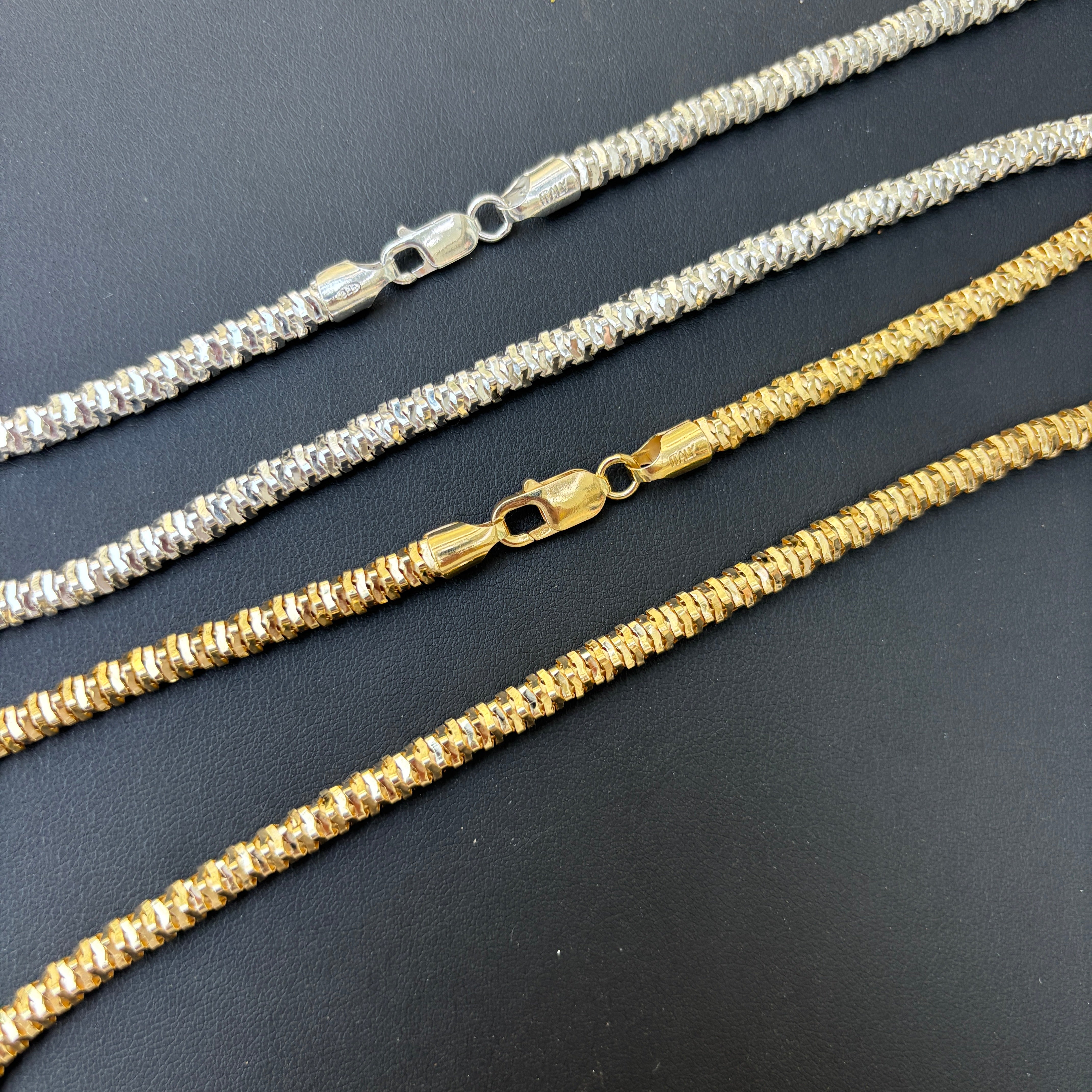 925 Sterling Silver 5mm Rock Chain Necklace