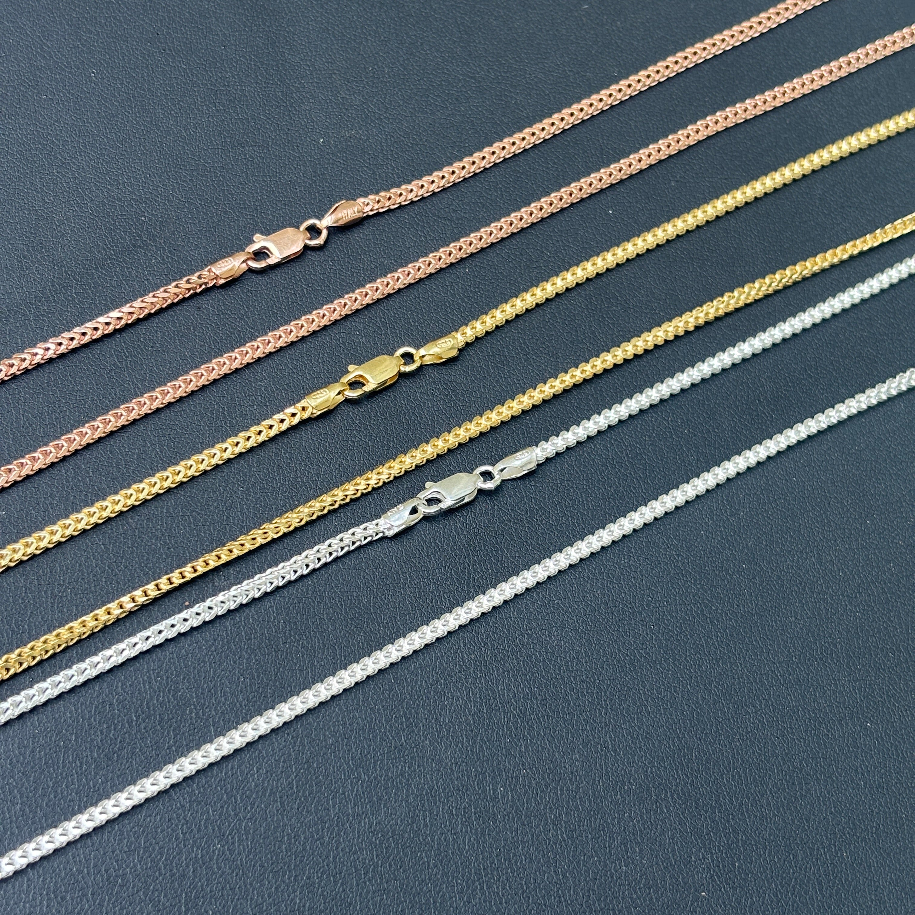 925 Sterling Silver 2mm Franco Chain Necklace