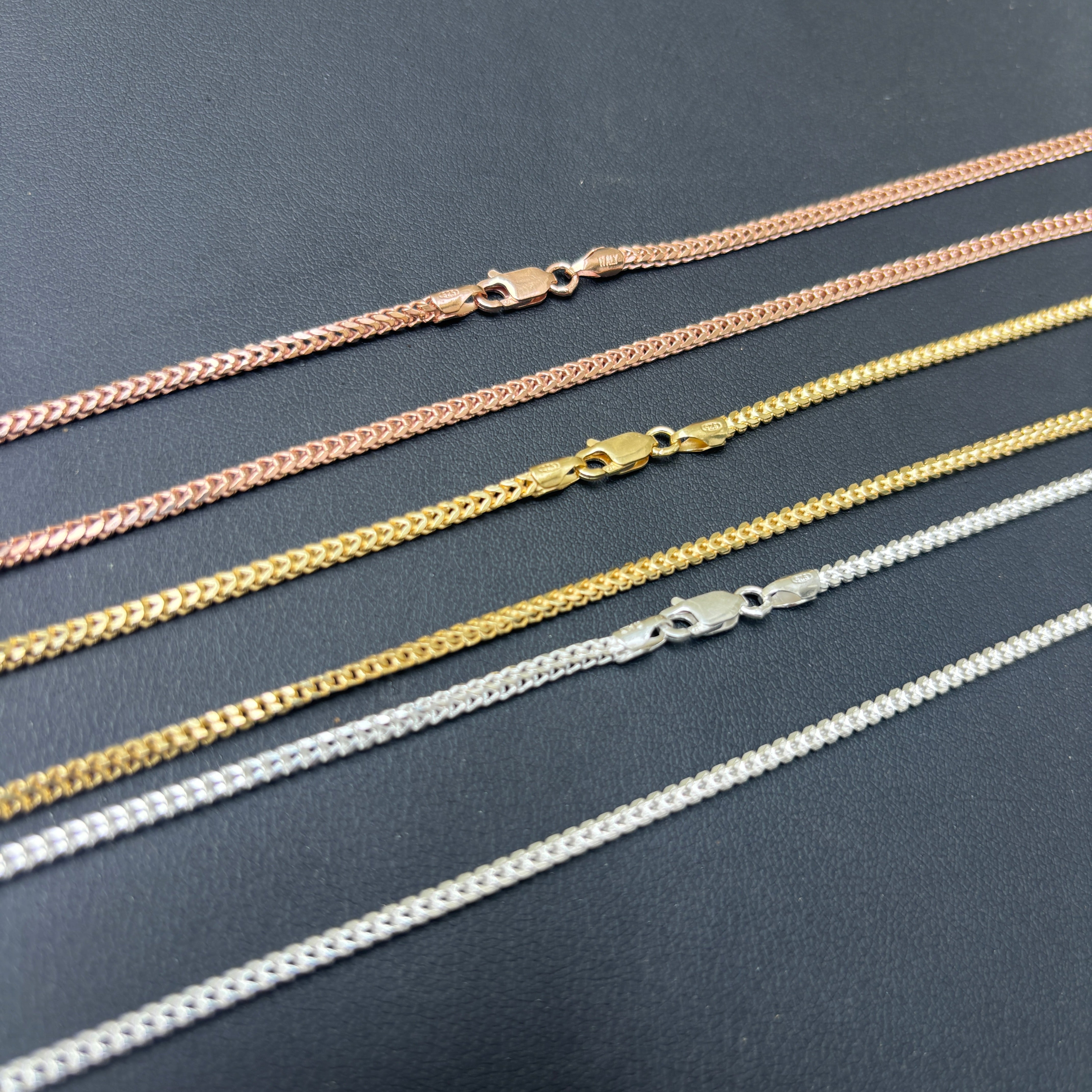 925 Sterling Silver 2mm Franco Chain Necklace