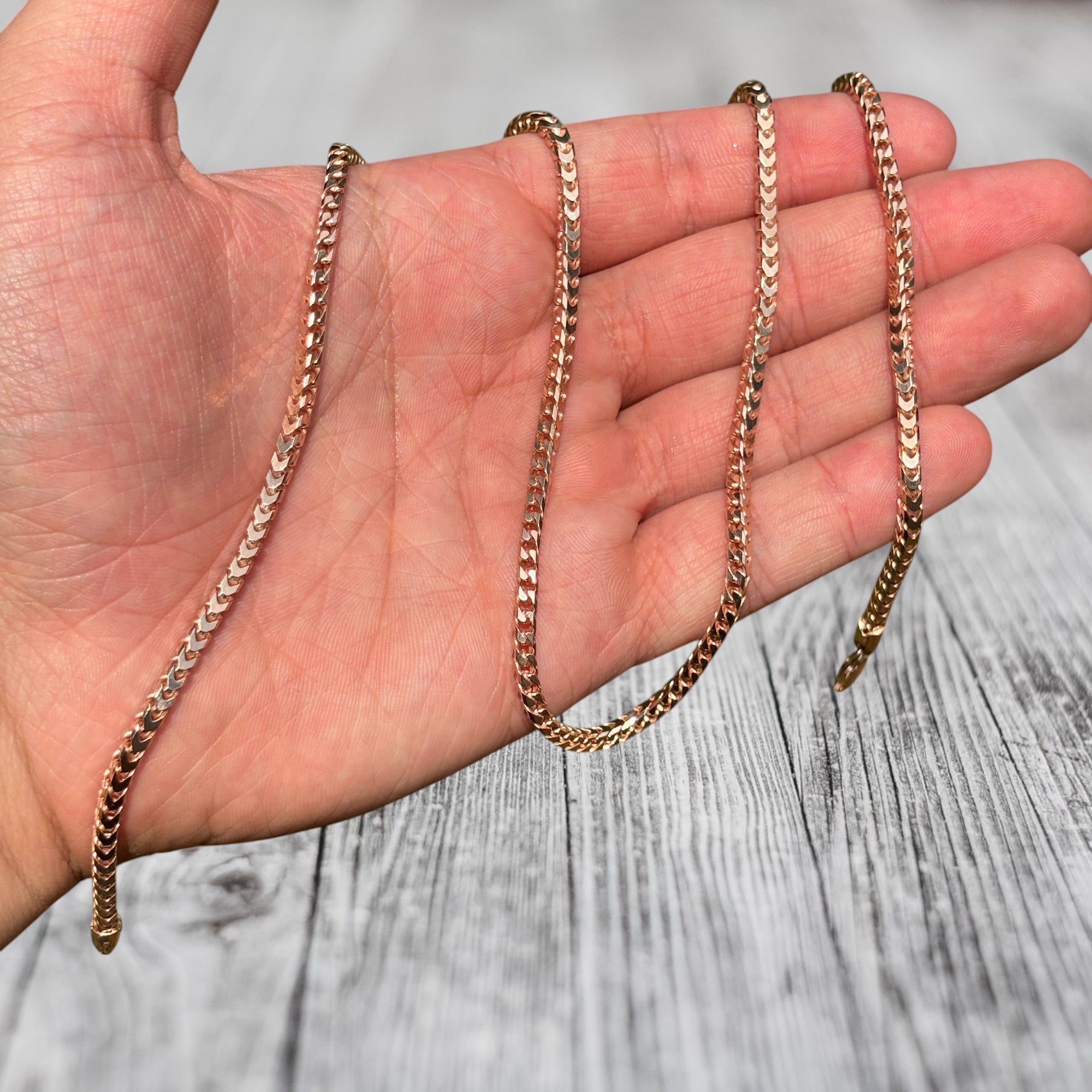 925 Sterling Silver 3mm Franco Chain Necklace