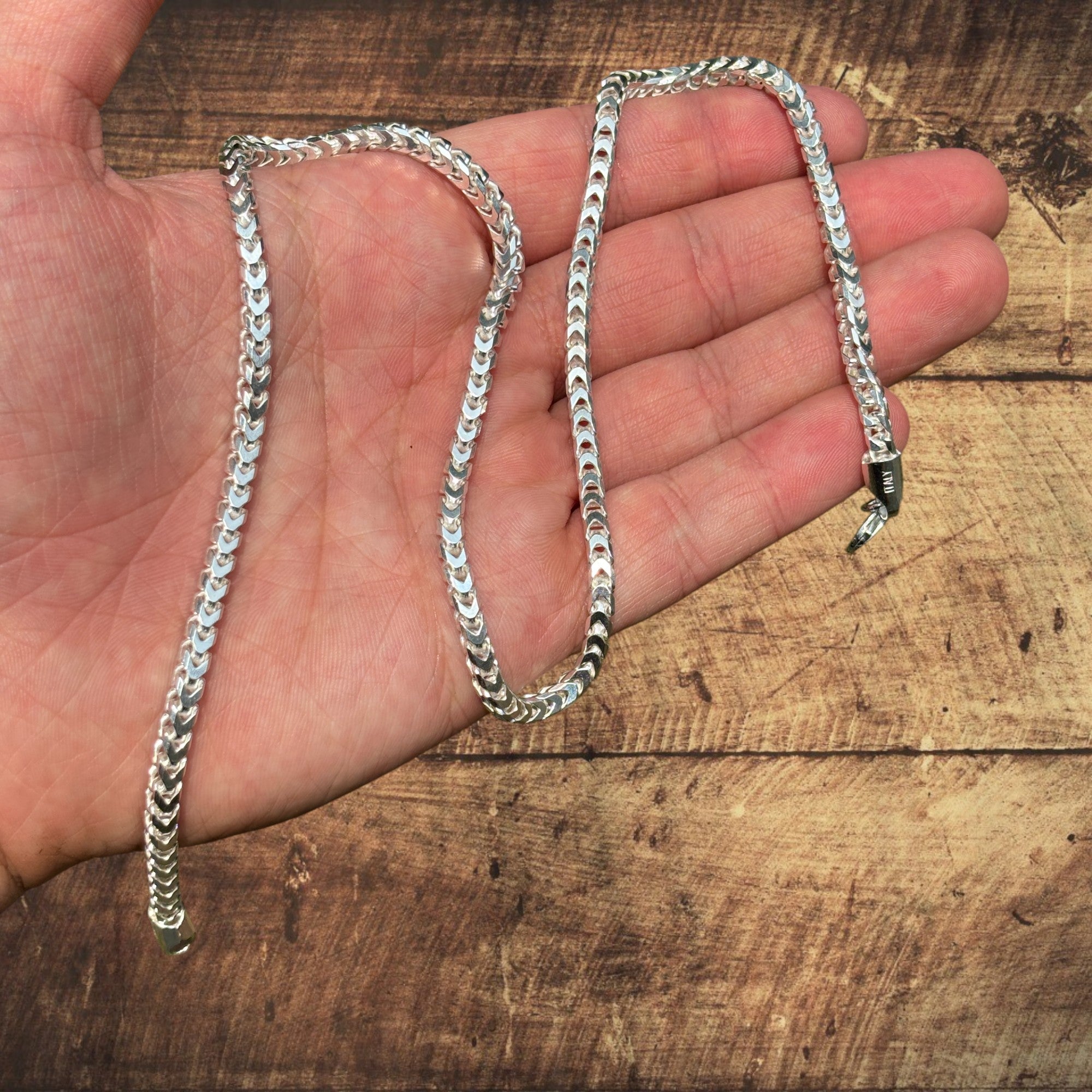 925 Sterling Silver 4mm Franco Chain Necklace