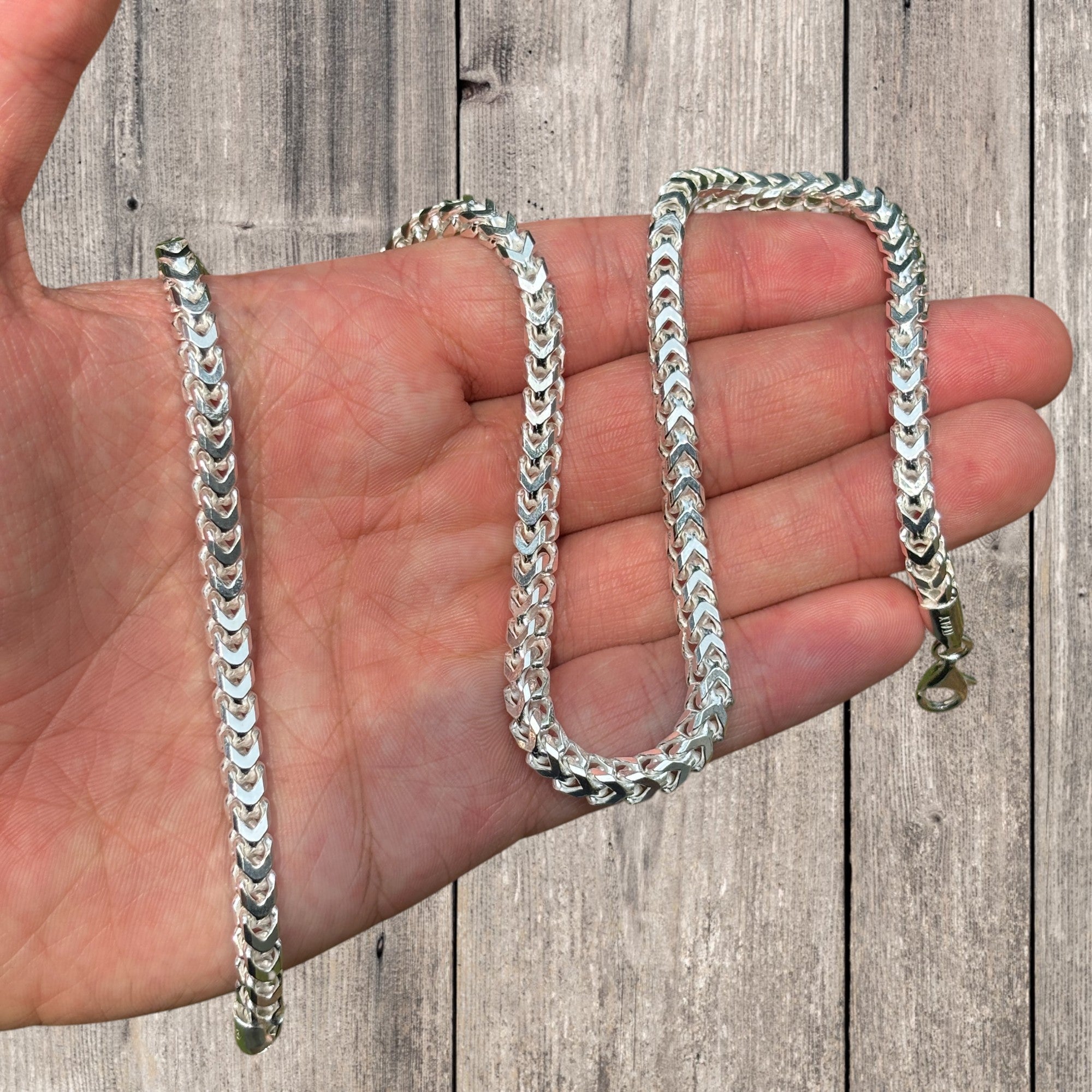 925 Sterling Silver 5mm Franco Chain Necklace