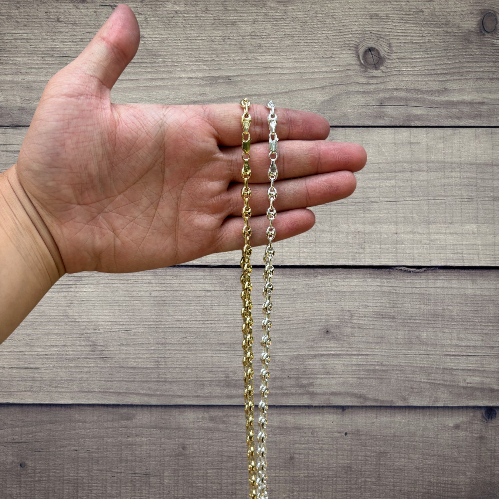 925 Sterling Silver 6mm Puffed Gucci Chain Necklace