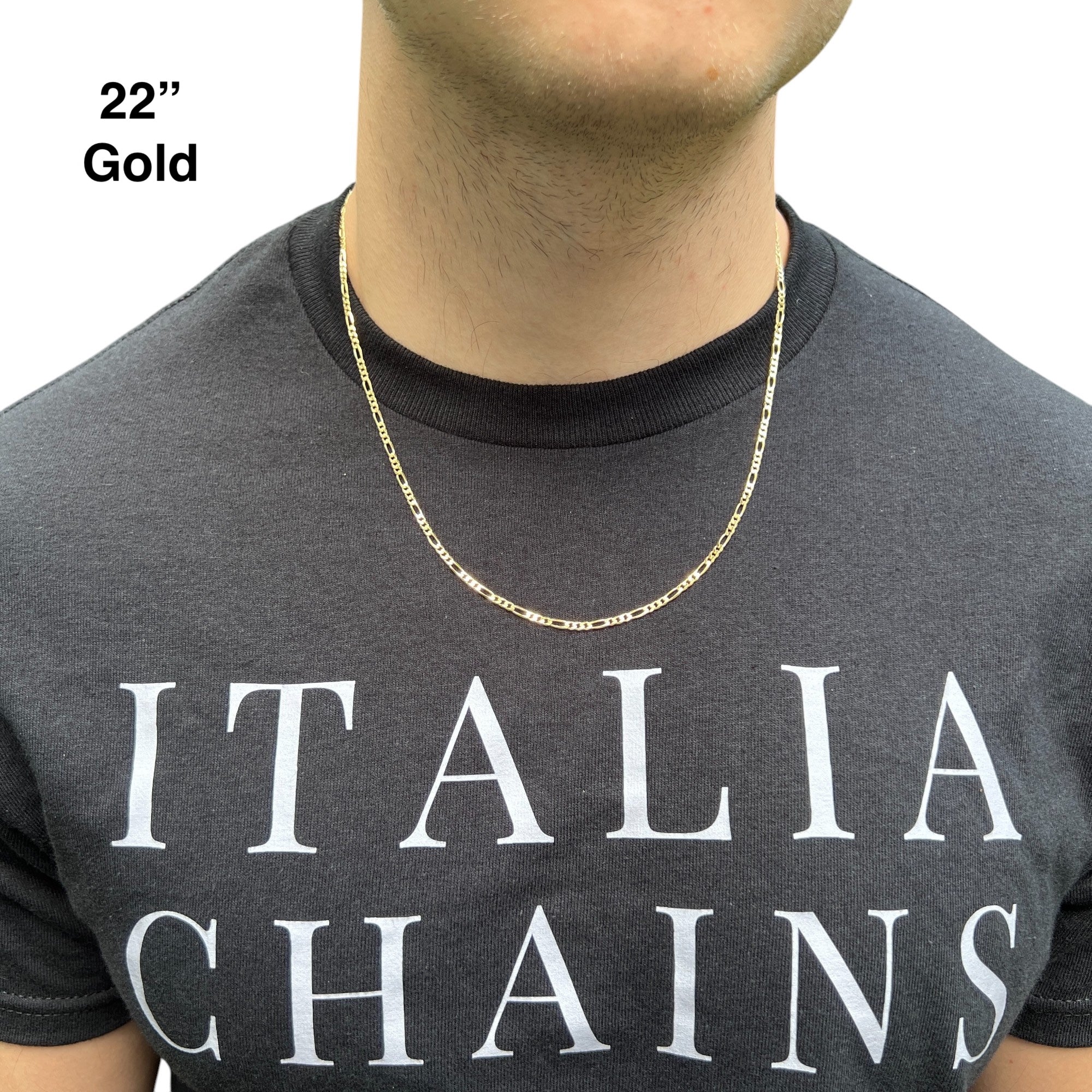 925 Sterling Silver 2.5mm Figaro Chain Necklace