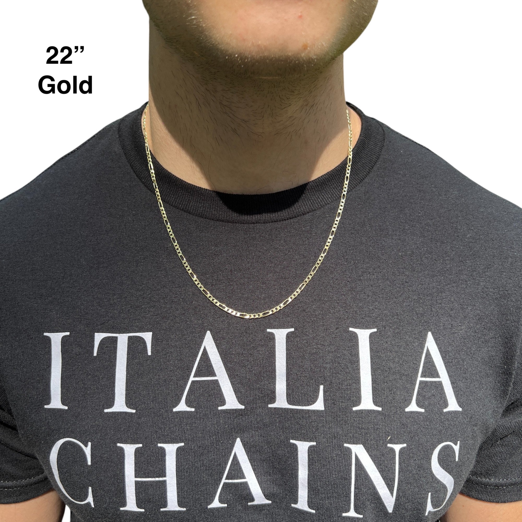 925 Sterling Silver 3mm Figaro Chain Necklace