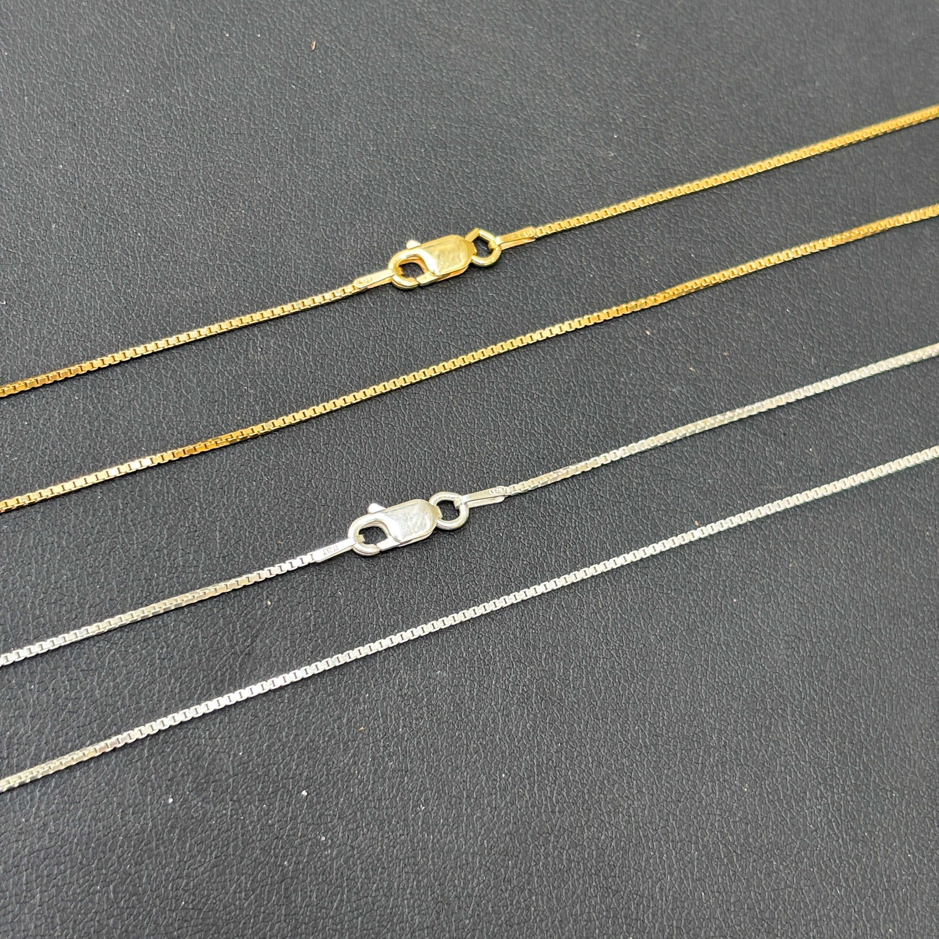 925 Sterling Silver 1mm Box Chain Necklace