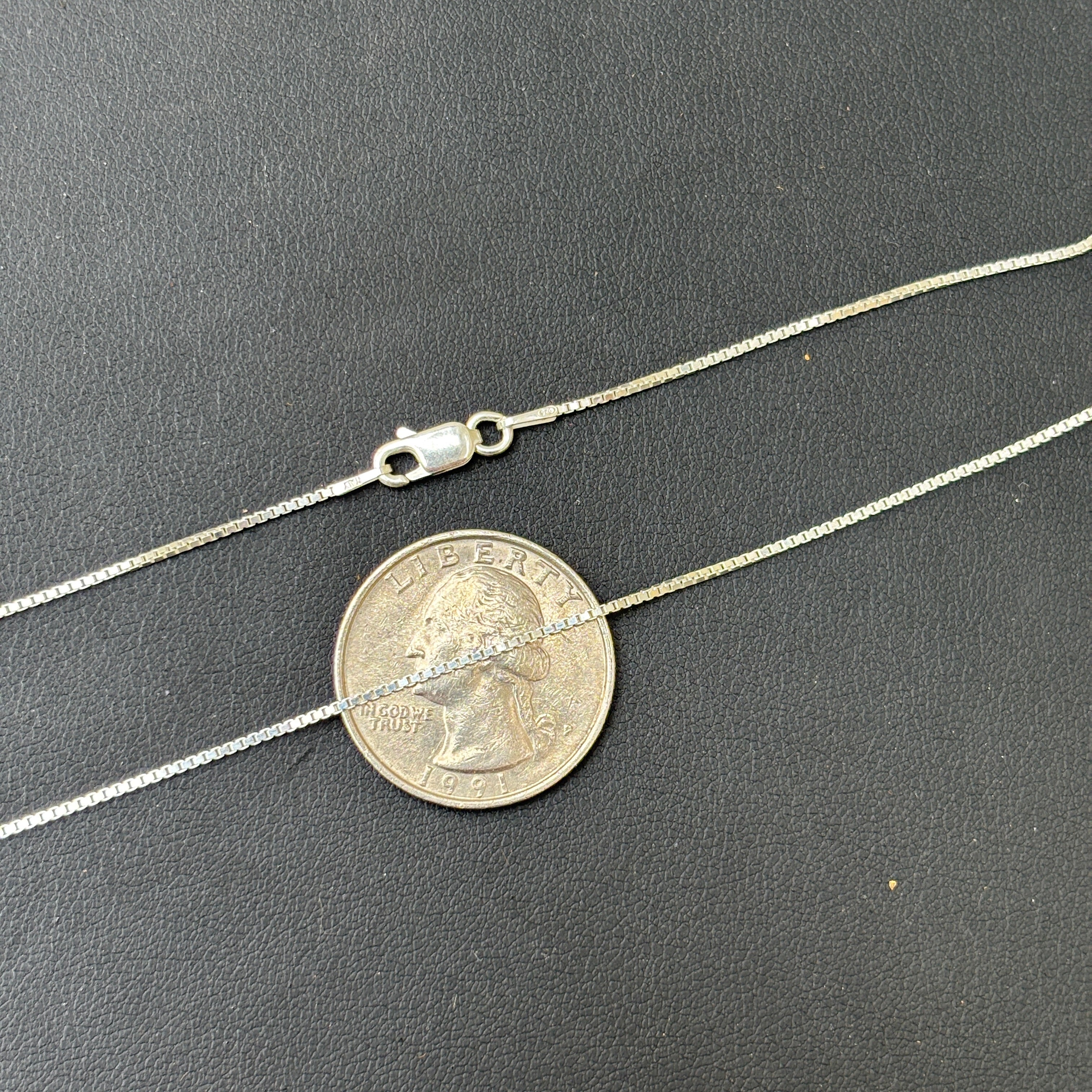 925 Sterling Silver 1mm Box Chain Necklace
