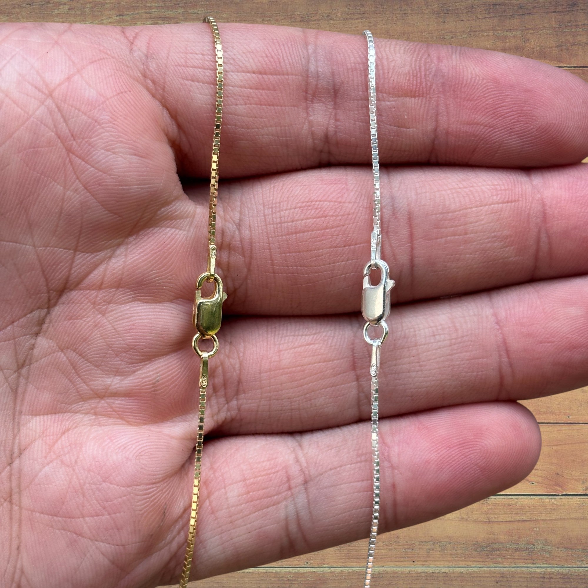 925 Sterling Silver 1mm Box Chain Necklace