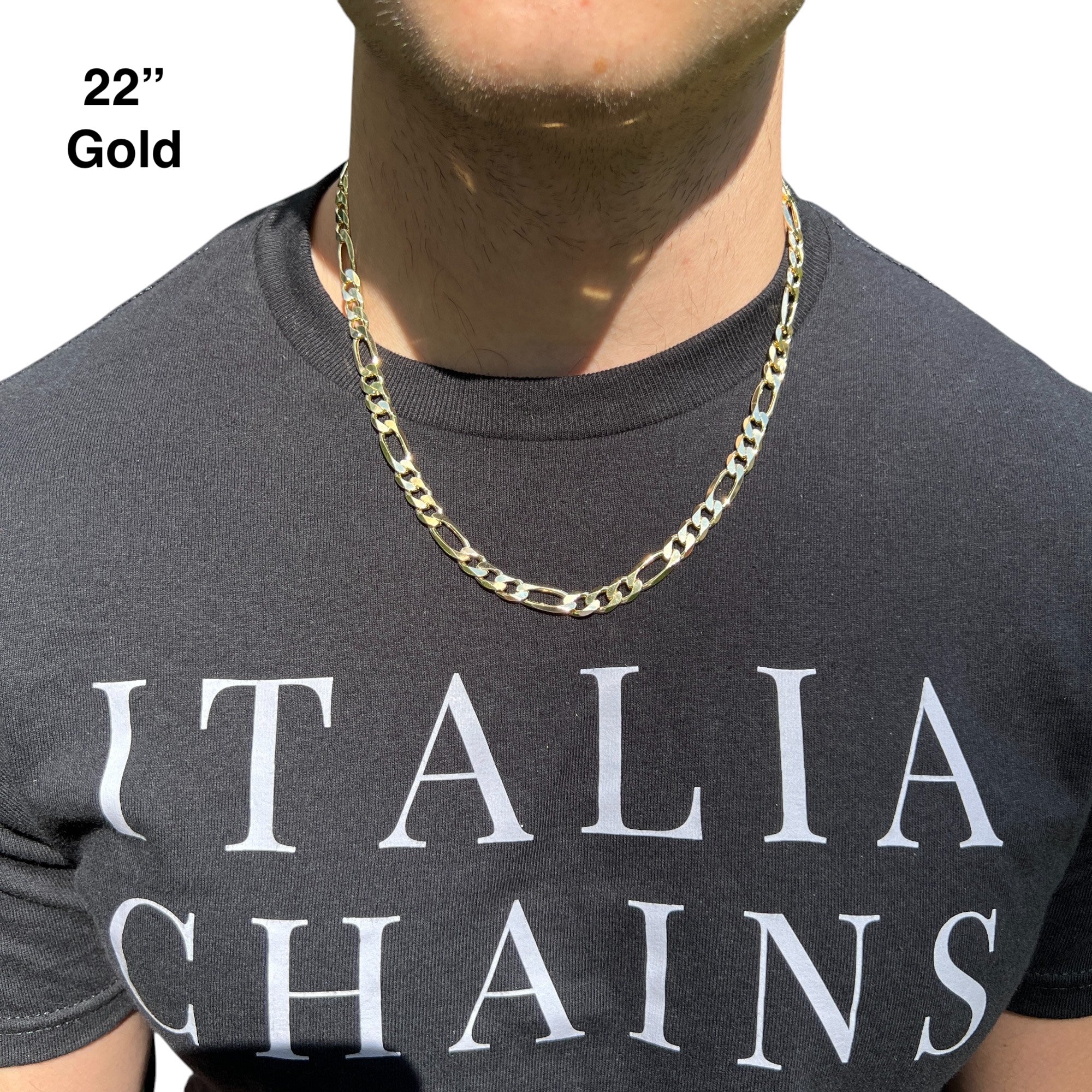 925 Sterling Silver 8mm Figaro Chain Necklace