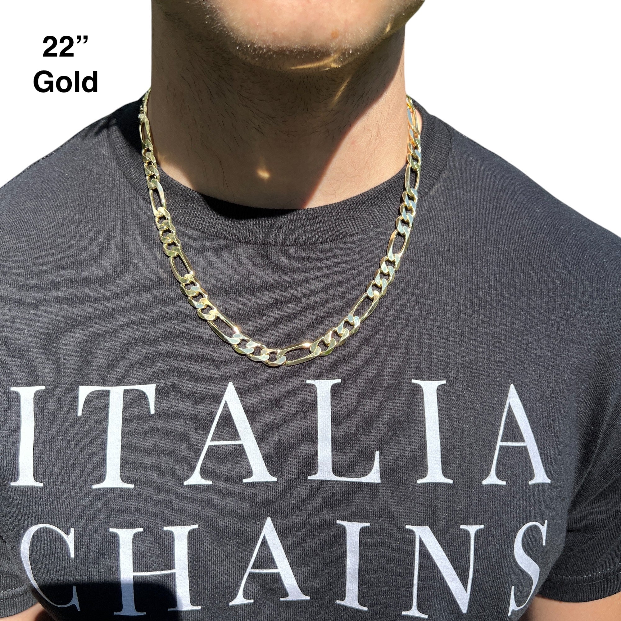 925 Sterling Silver 10mm Figaro Chain Necklace