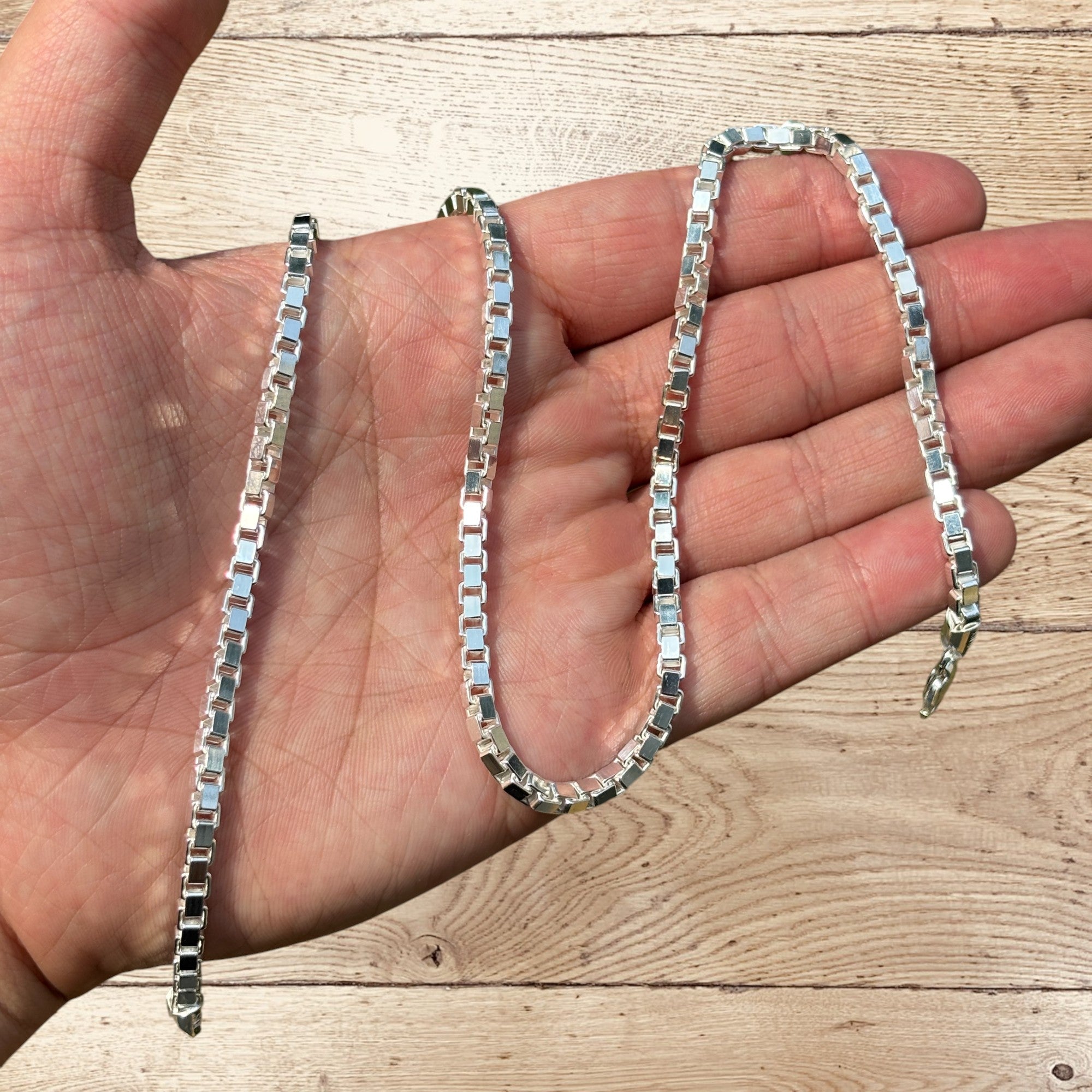 925 Sterling Silver 4mm Box Chain Necklace