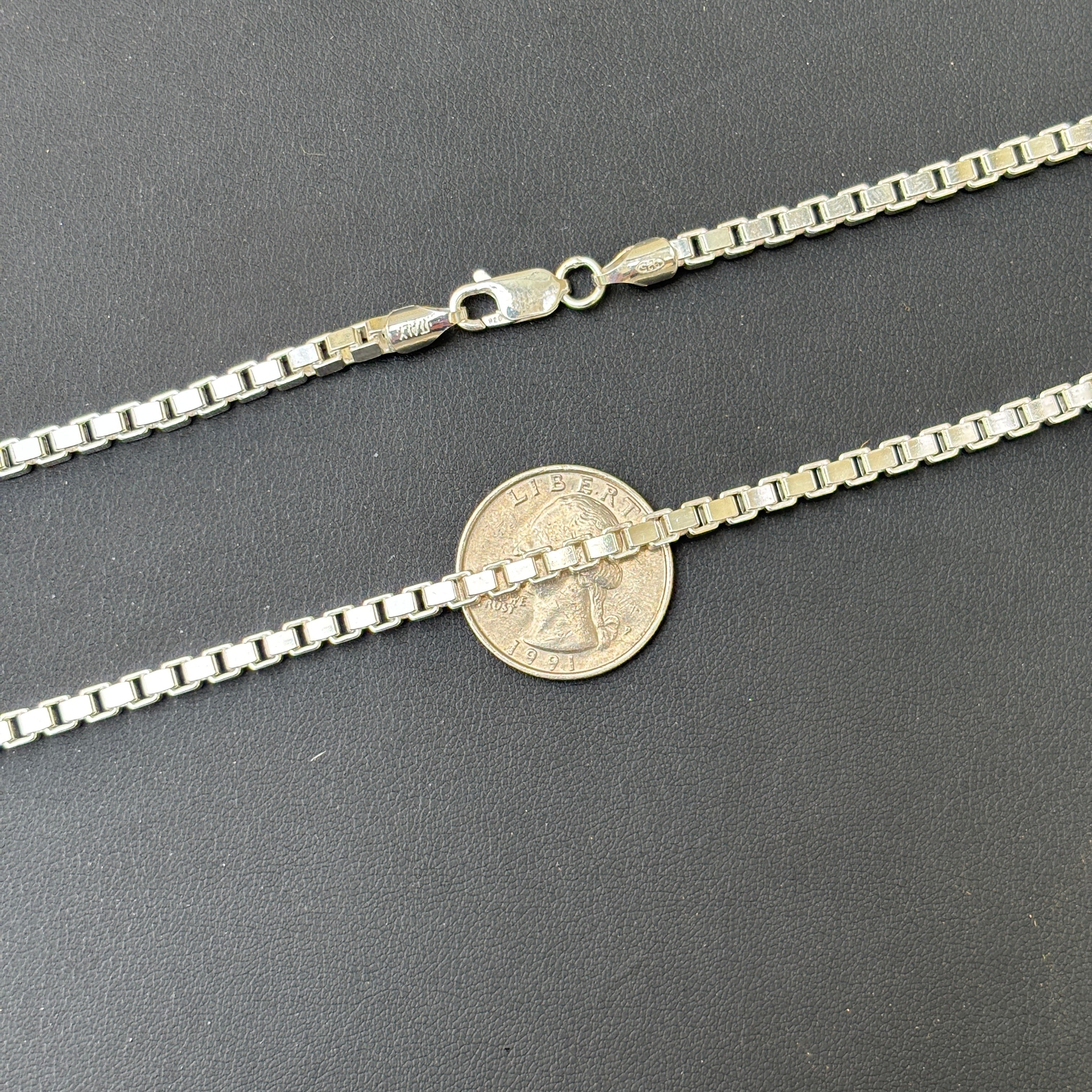 925 Sterling Silver 4mm Box Chain Necklace