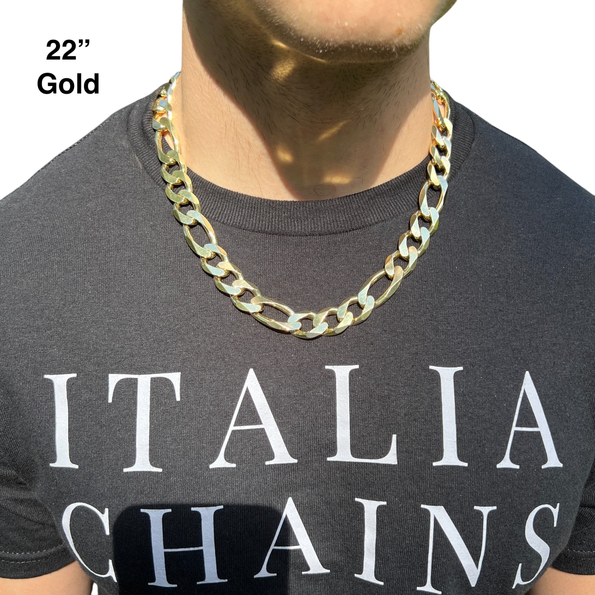 925 Sterling Silver 15mm Figaro Chain Necklace