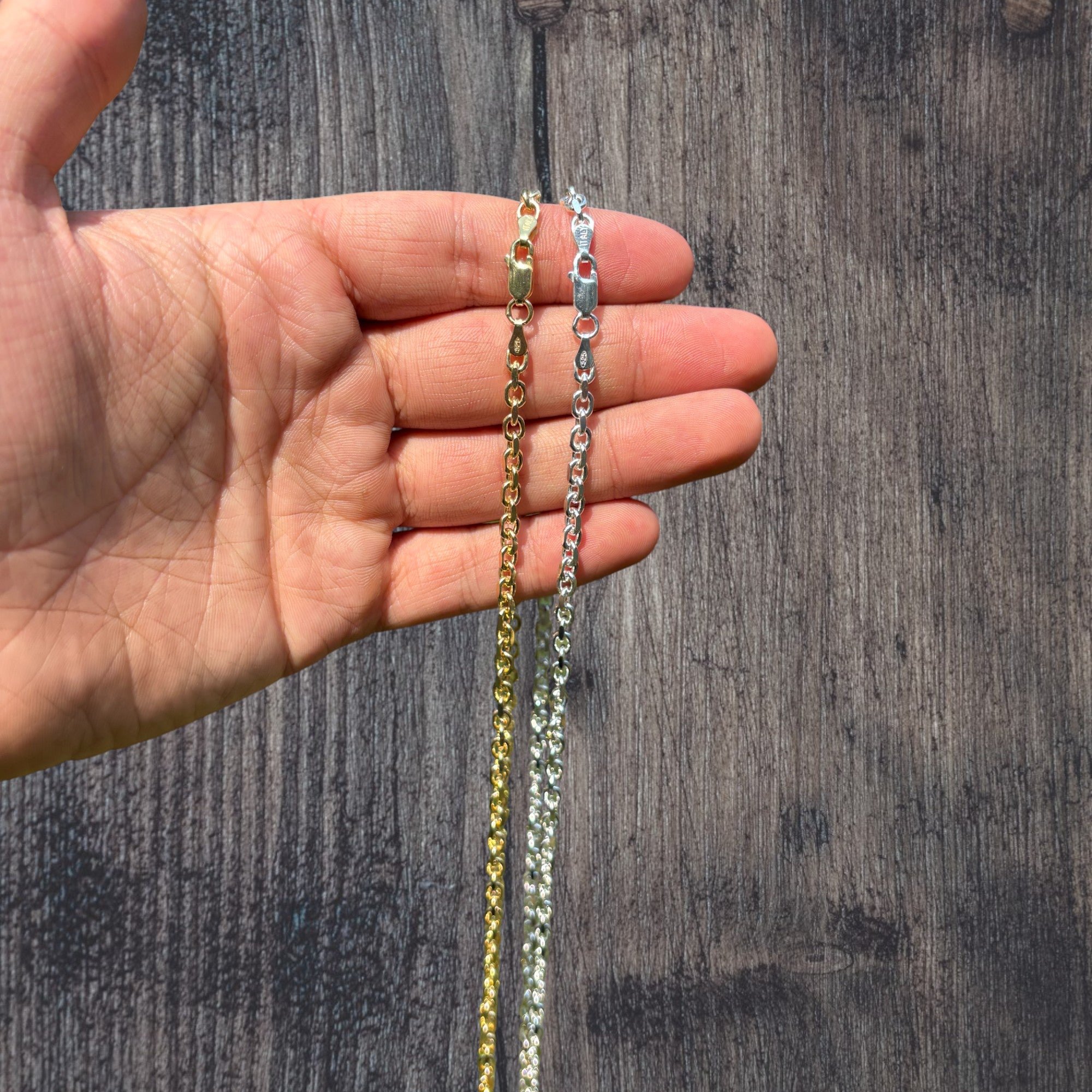 925 Sterling Silver 4mm Anchor Cable Chain Necklace