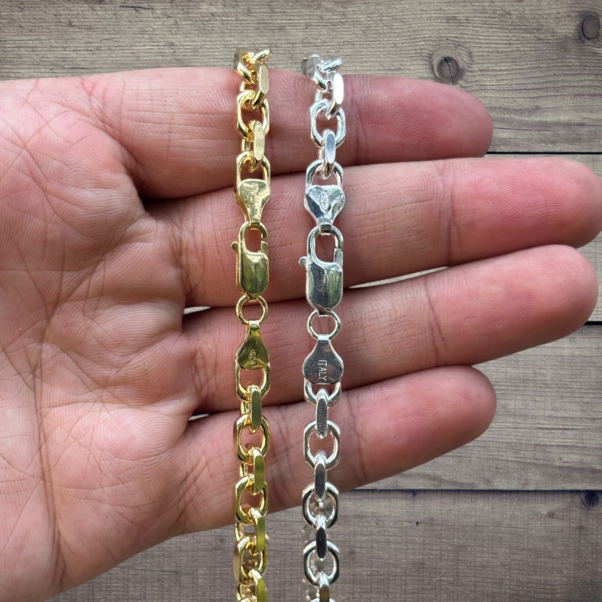 925 Sterling Silver 6mm Anchor Cable Chain Necklace