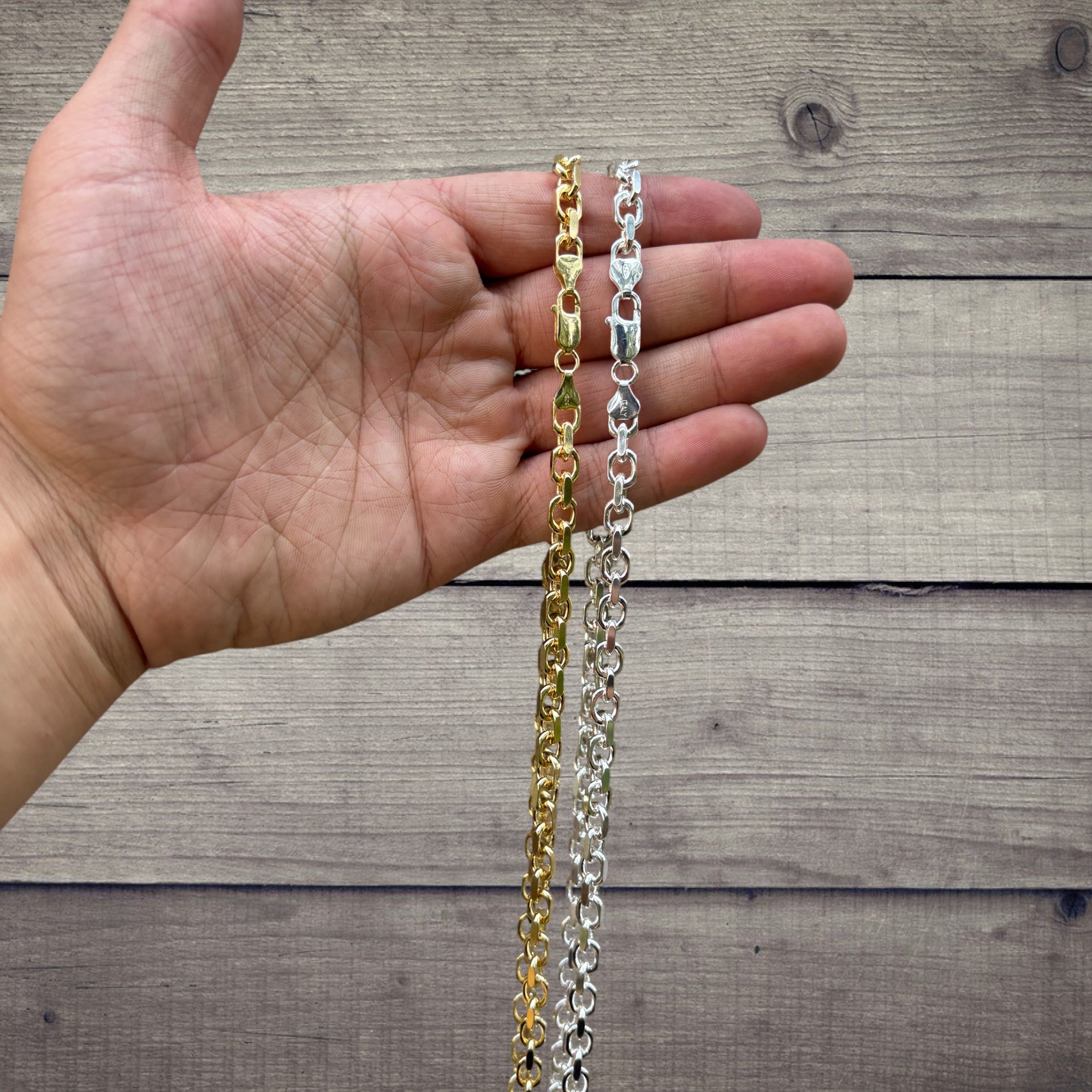 925 Sterling Silver 6mm Anchor Cable Chain Necklace