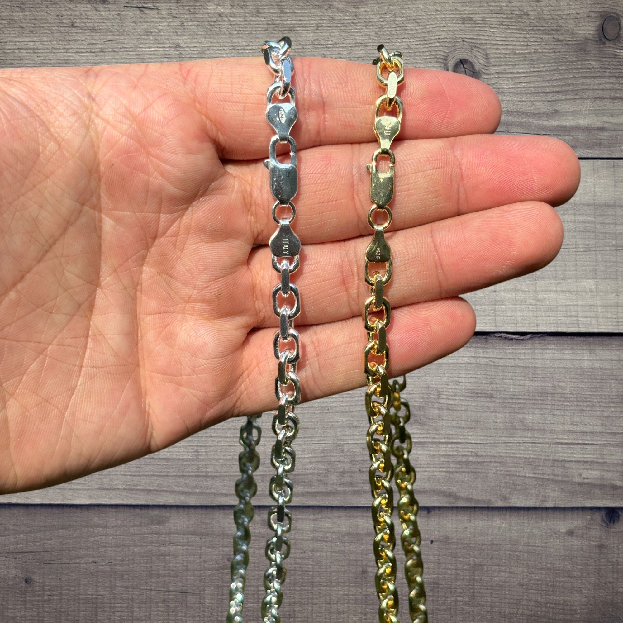 925 Sterling Silver 6mm Anchor Cable Chain Necklace