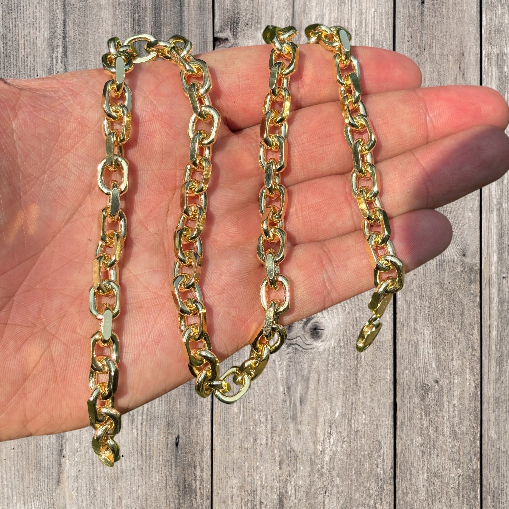 925 Sterling Silver 8mm Anchor Cable Chain Necklace