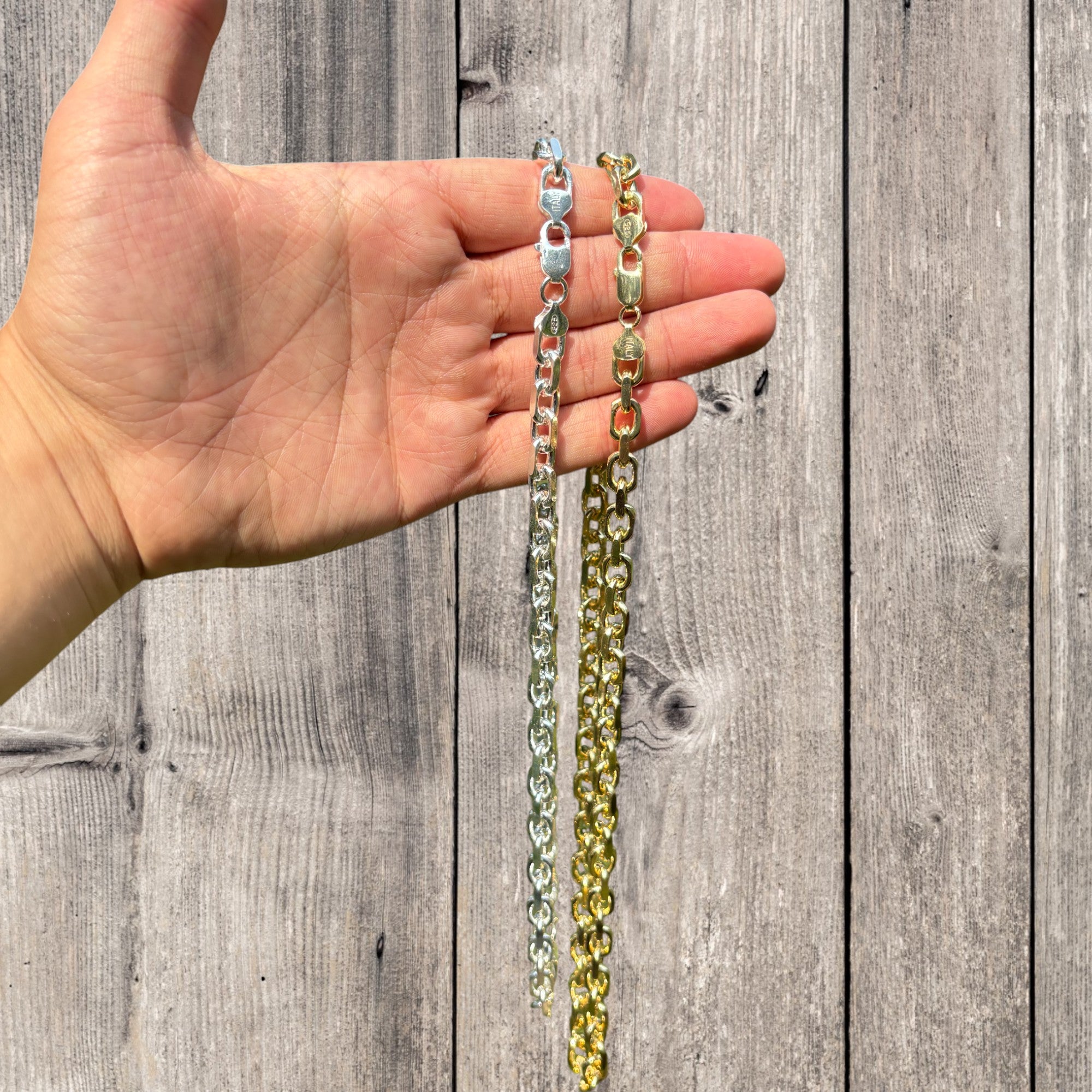 925 Sterling Silver 8mm Anchor Cable Chain Necklace