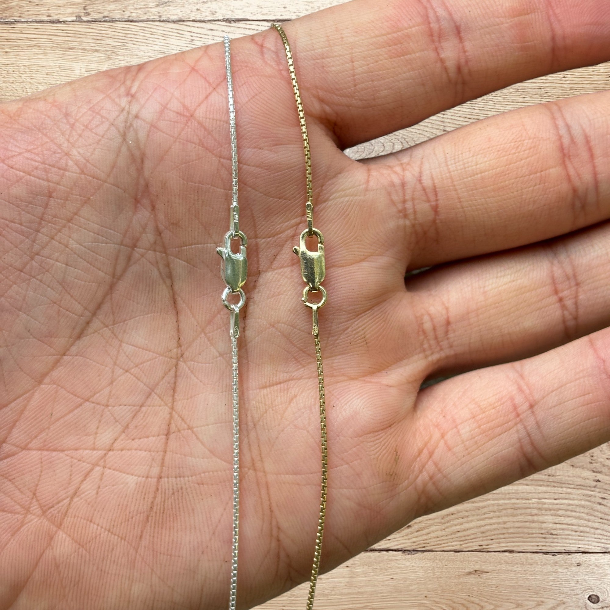 925 Sterling Silver 1mm Rounded Box Chain Necklace