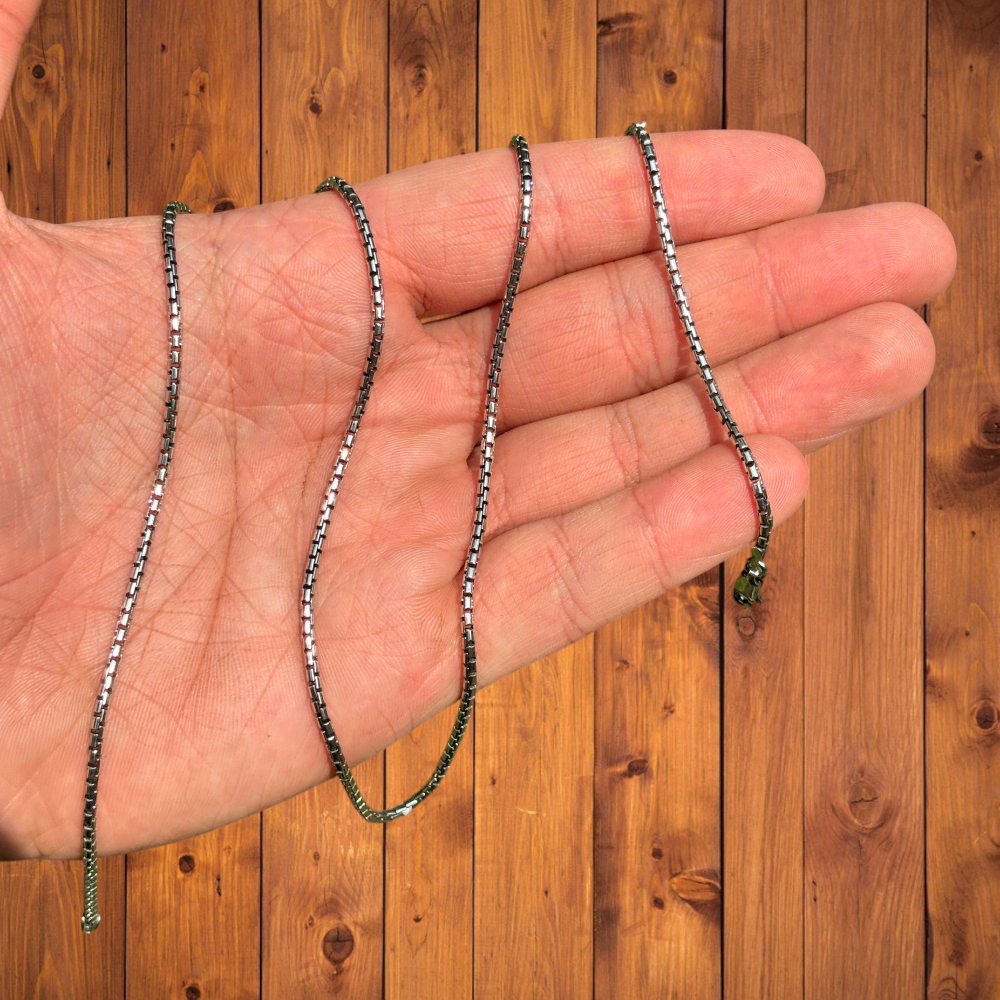 925 Sterling Silver 2mm Rounded Box Chain Necklace