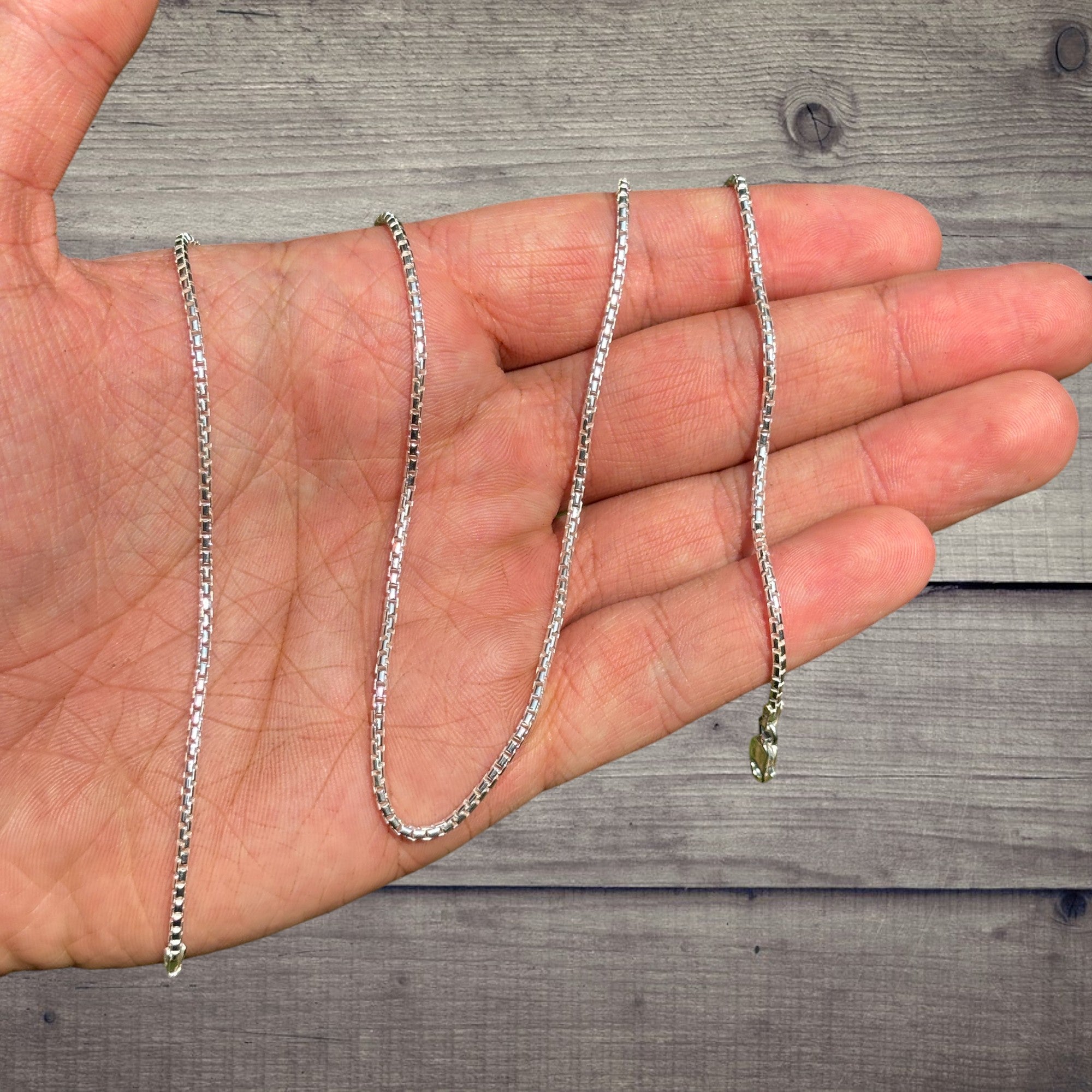 925 Sterling Silver 1.8mm Rounded Box Chain Necklace