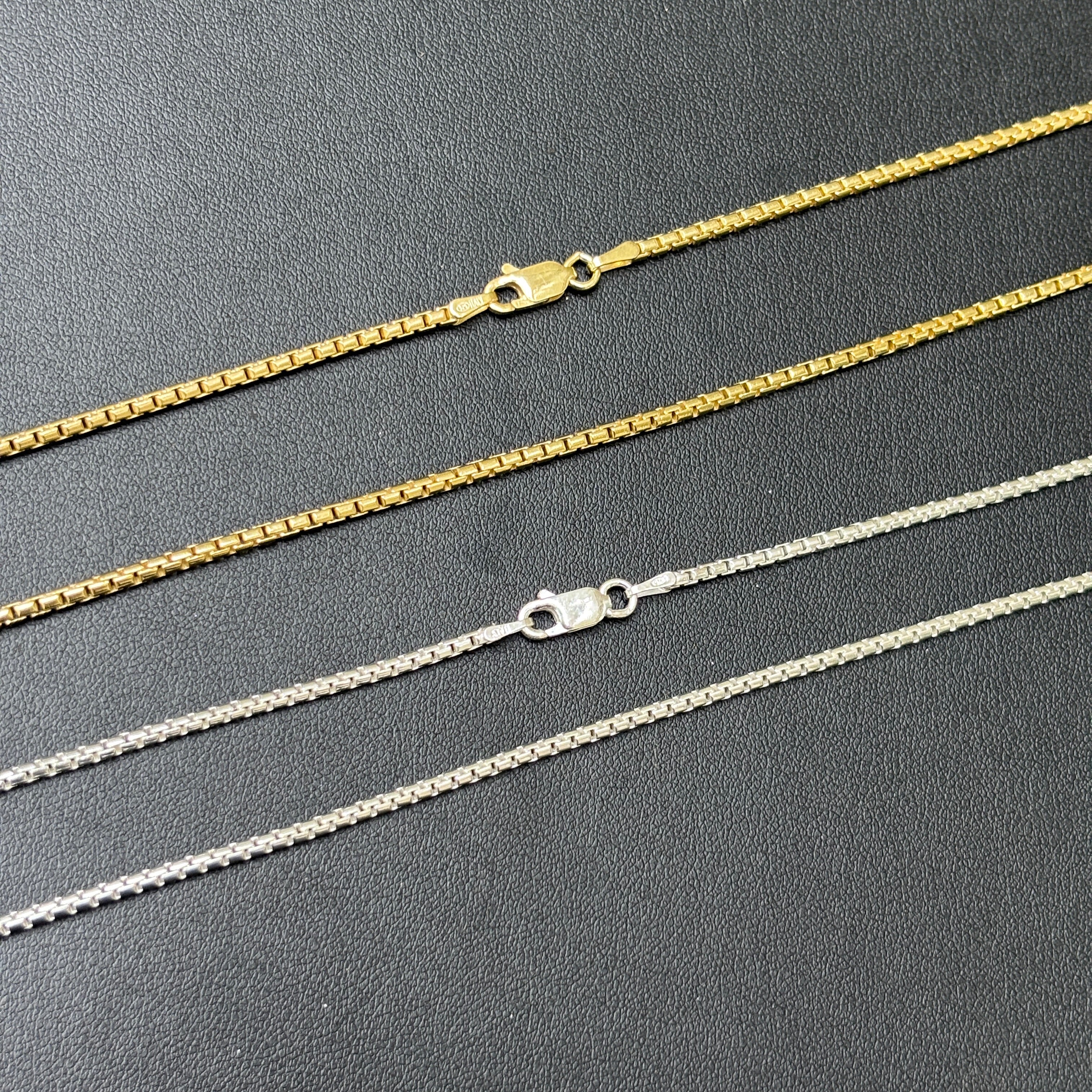 925 Sterling Silver 1.8mm Rounded Box Chain Necklace