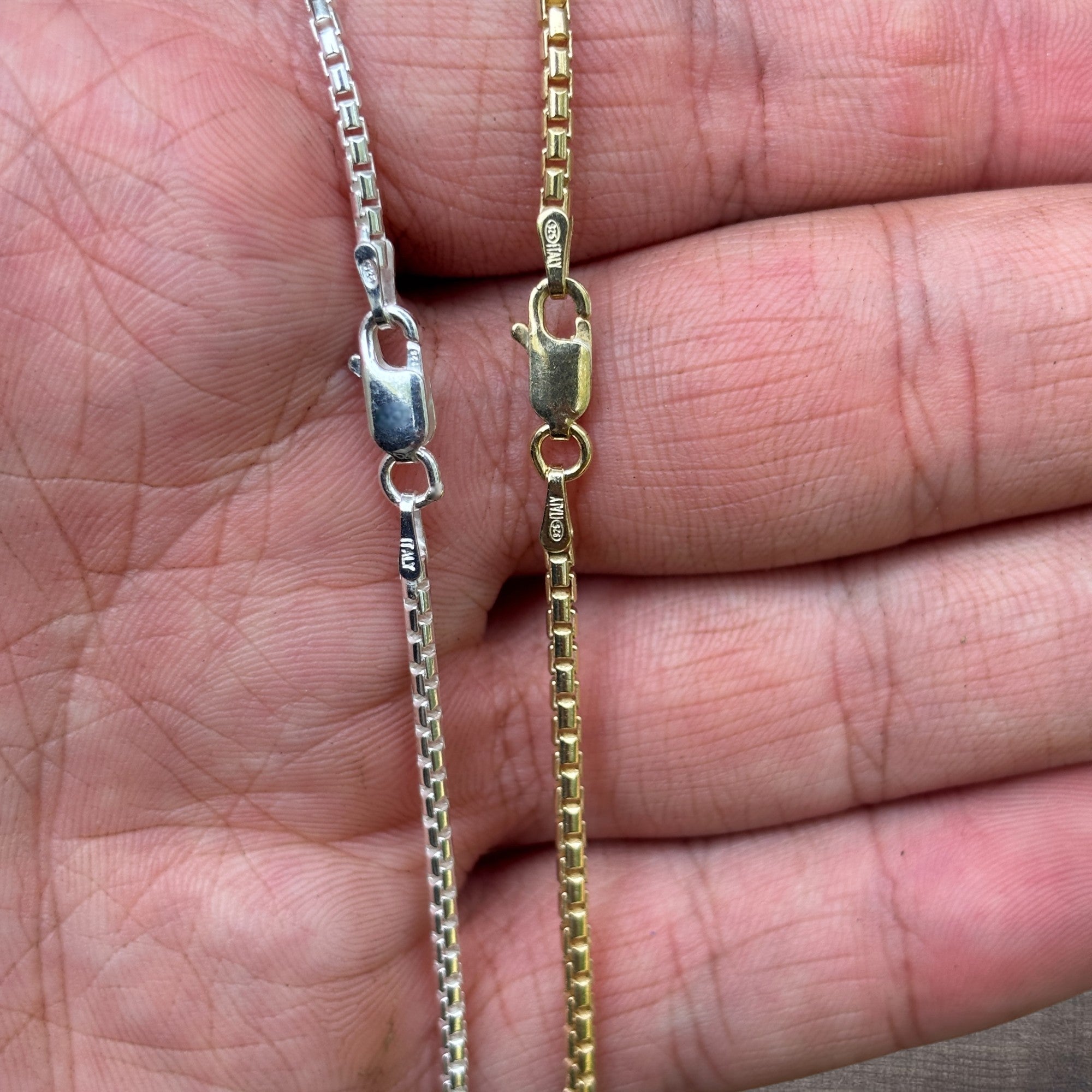 925 Sterling Silver 1.8mm Rounded Box Chain Necklace