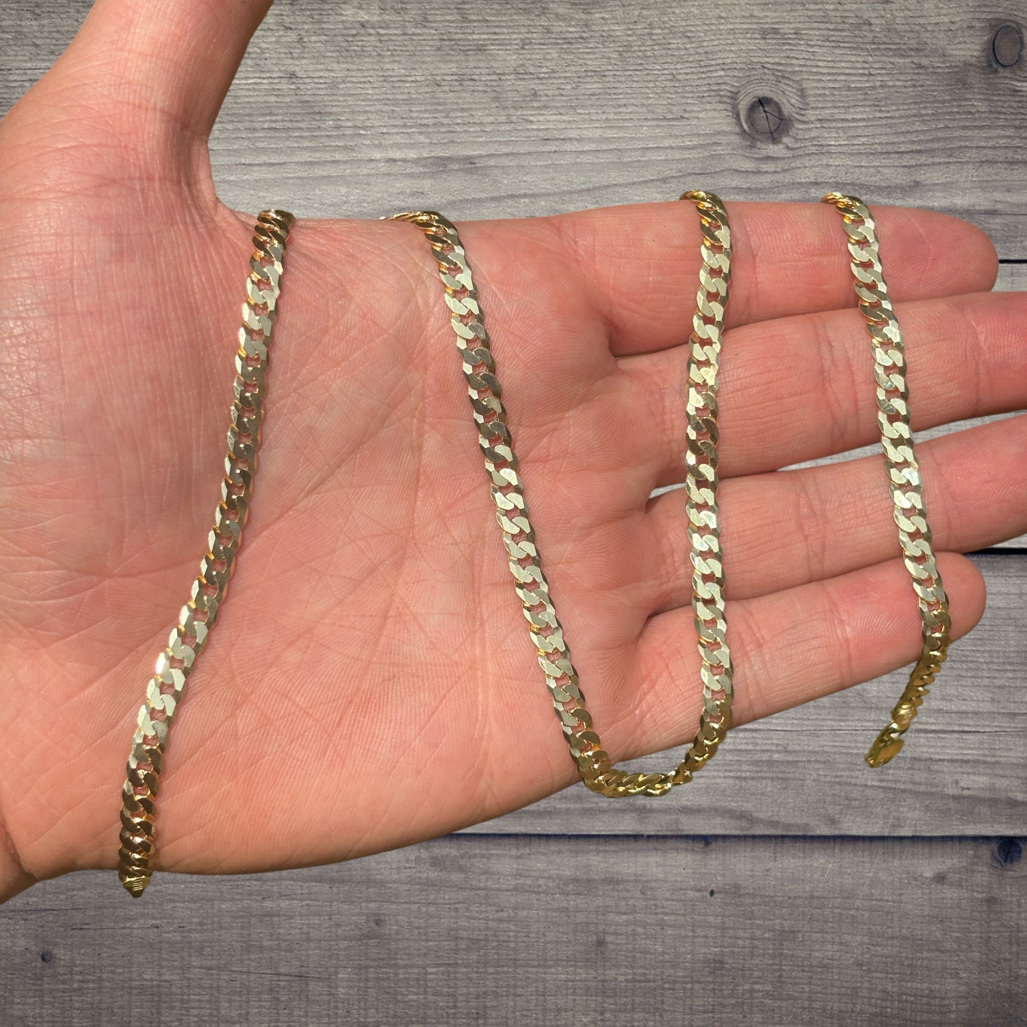 925 Sterling Silver 5mm Flat Curb Cuban Chain Necklace