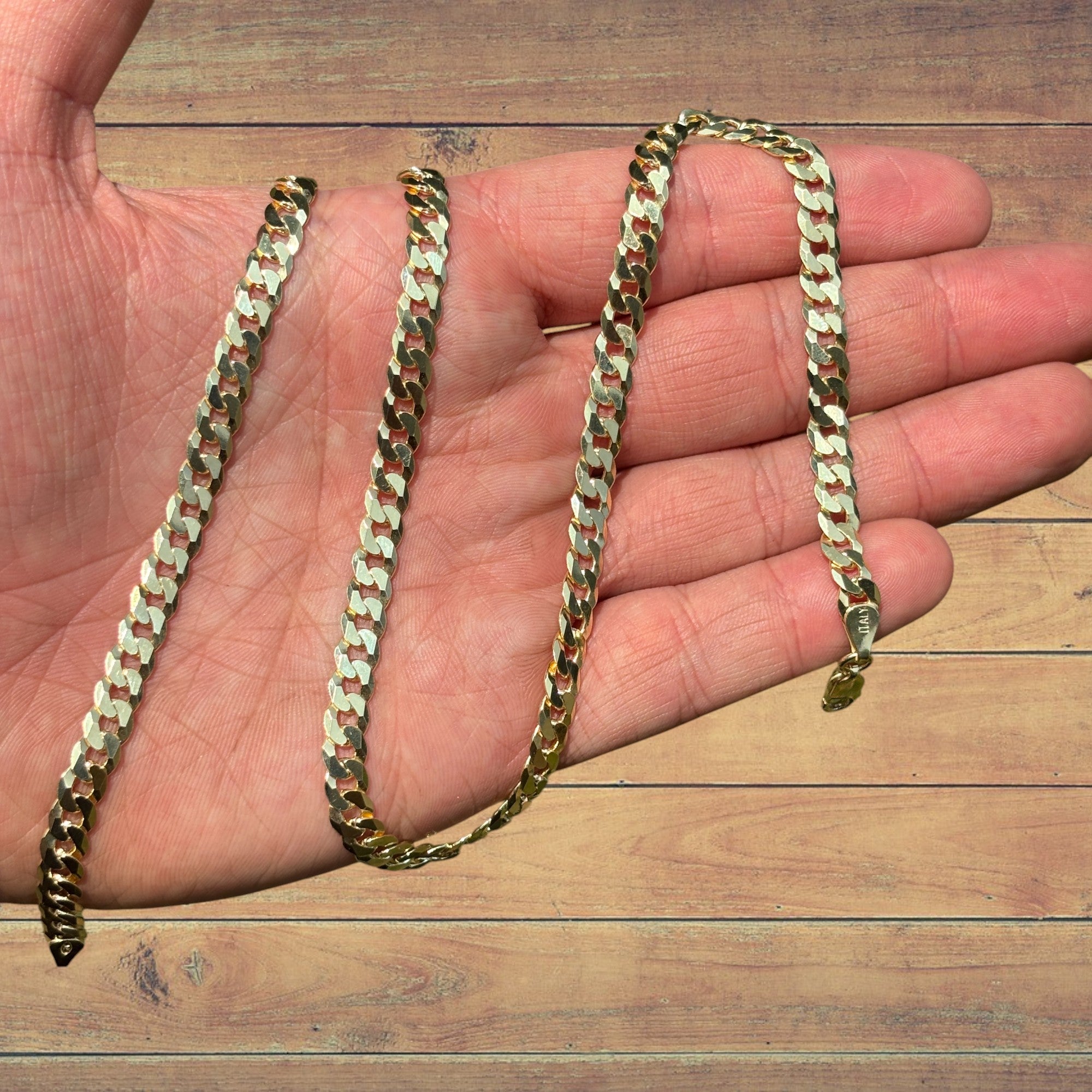 925 Sterling Silver 6mm Flat Curb Cuban Chain Necklace