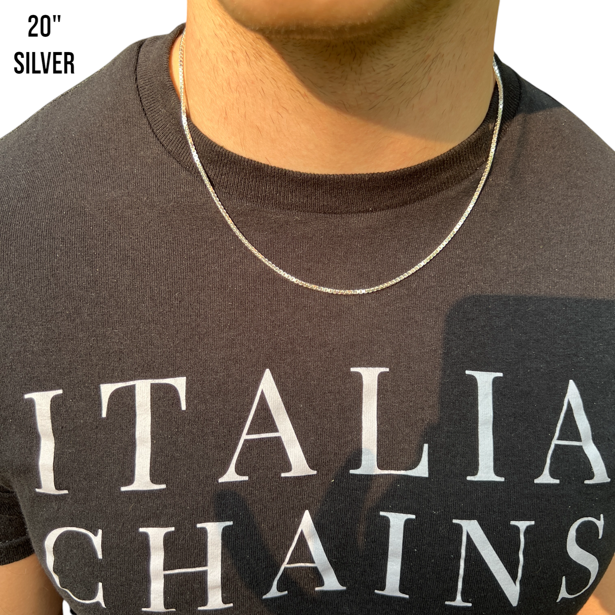 925 Sterling Silver 2mm Box Chain Necklace