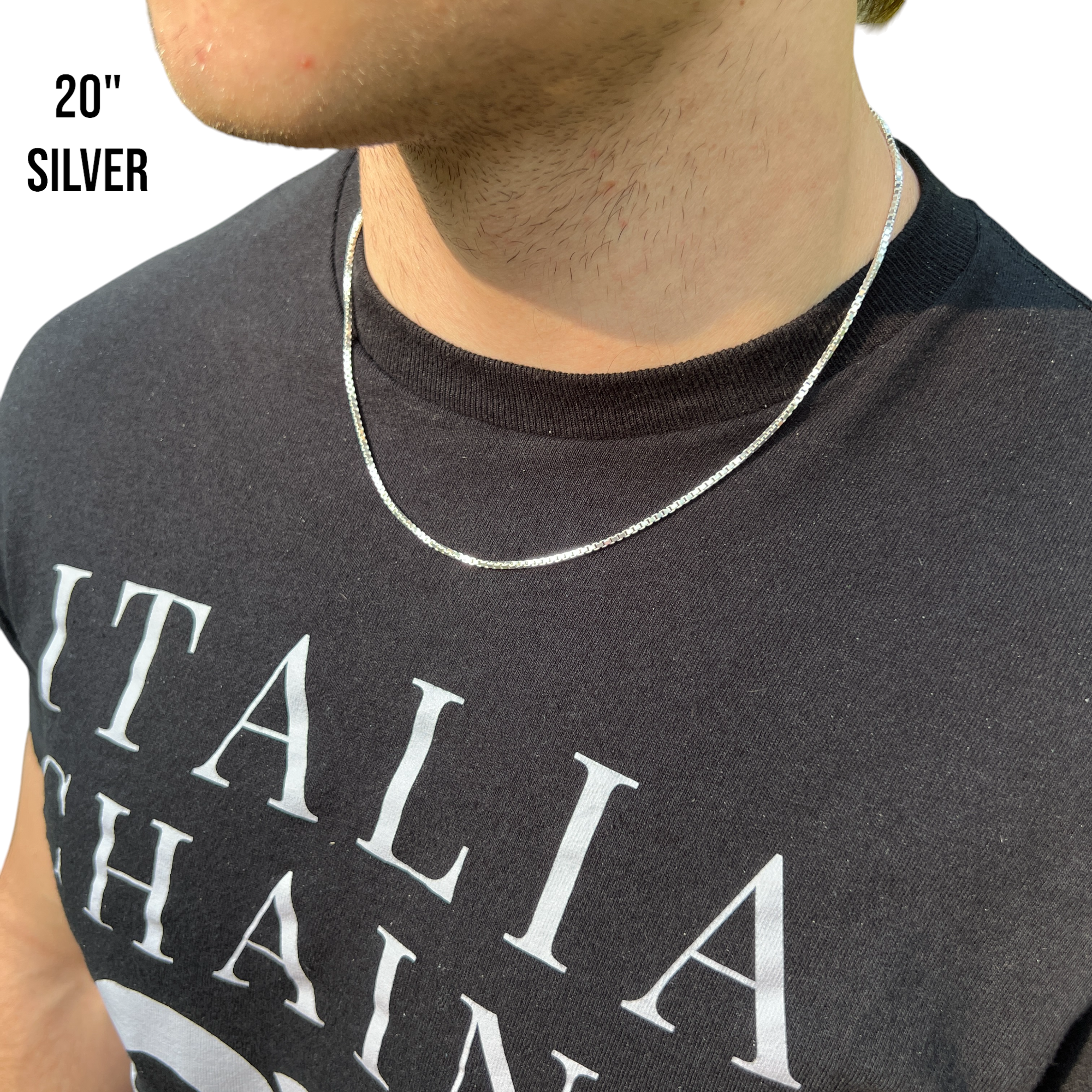 925 Sterling Silver 2mm Box Chain Necklace