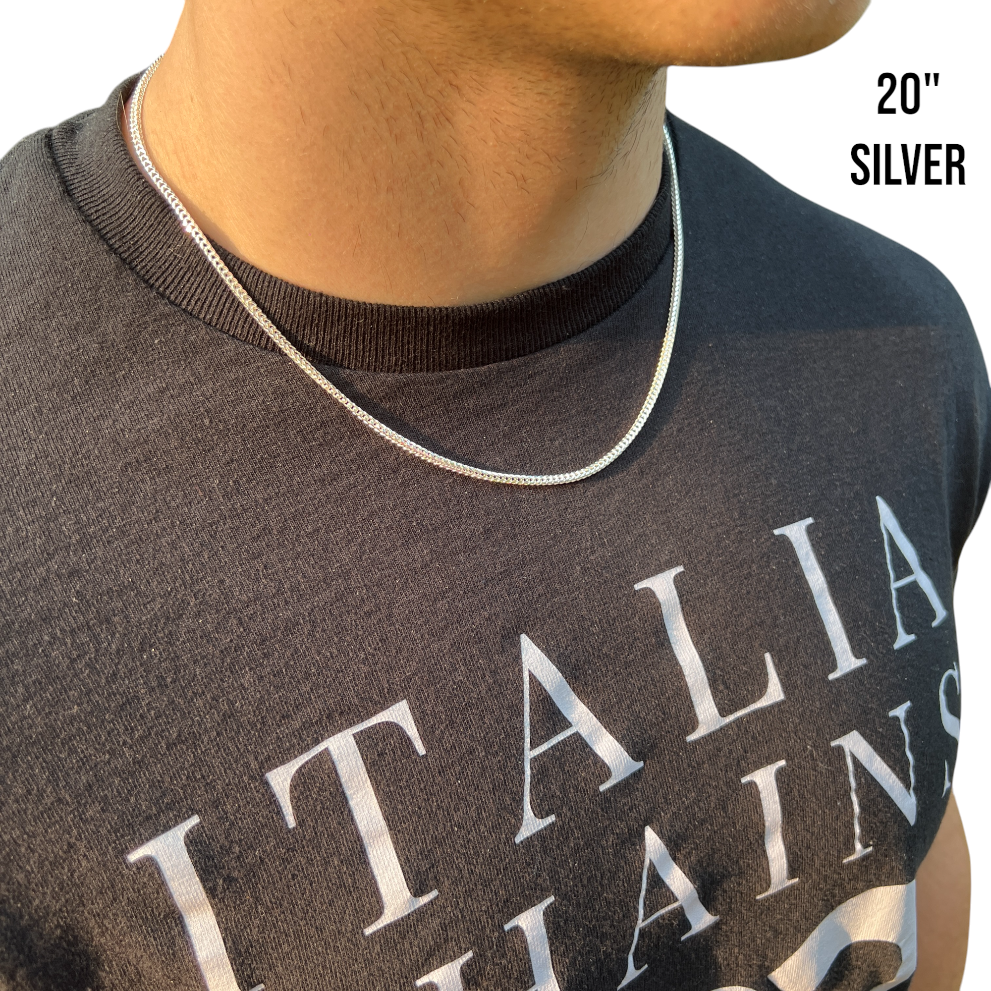 925 Sterling Silver 2mm Franco Chain Necklace