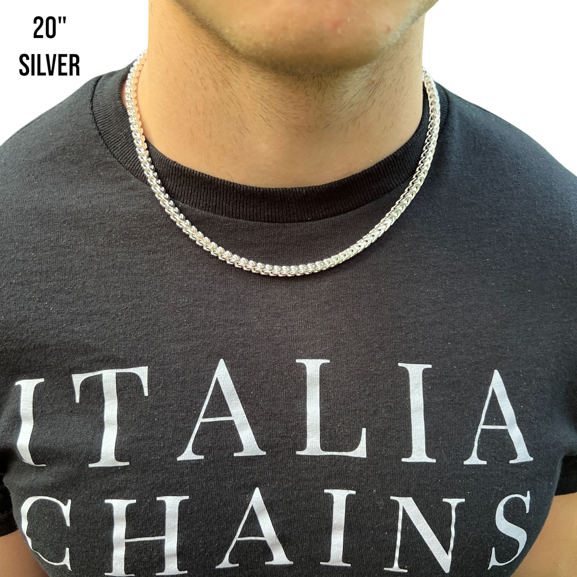 925 Sterling Silver 5mm Franco Chain Necklace