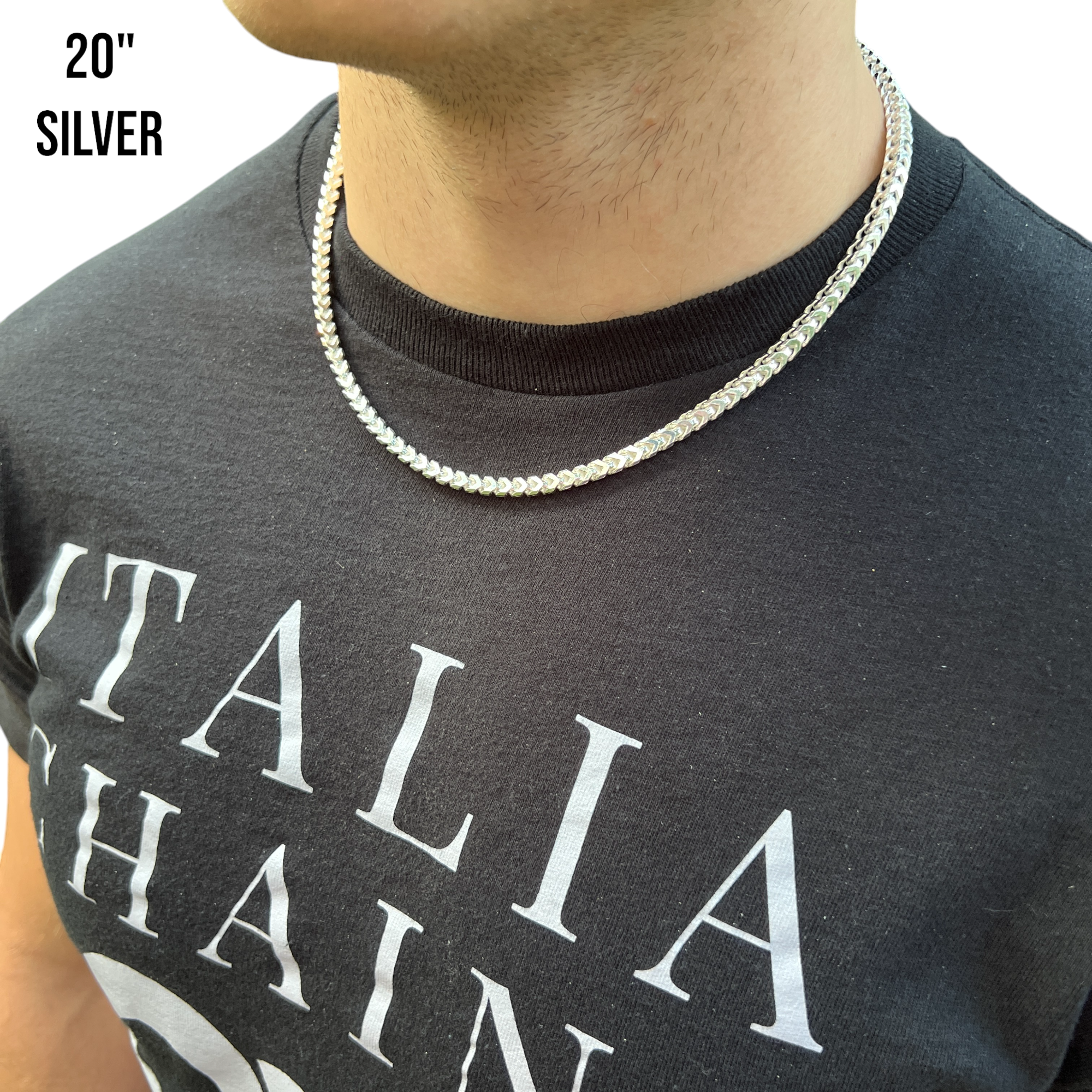 925 Sterling Silver 5mm Franco Chain Necklace