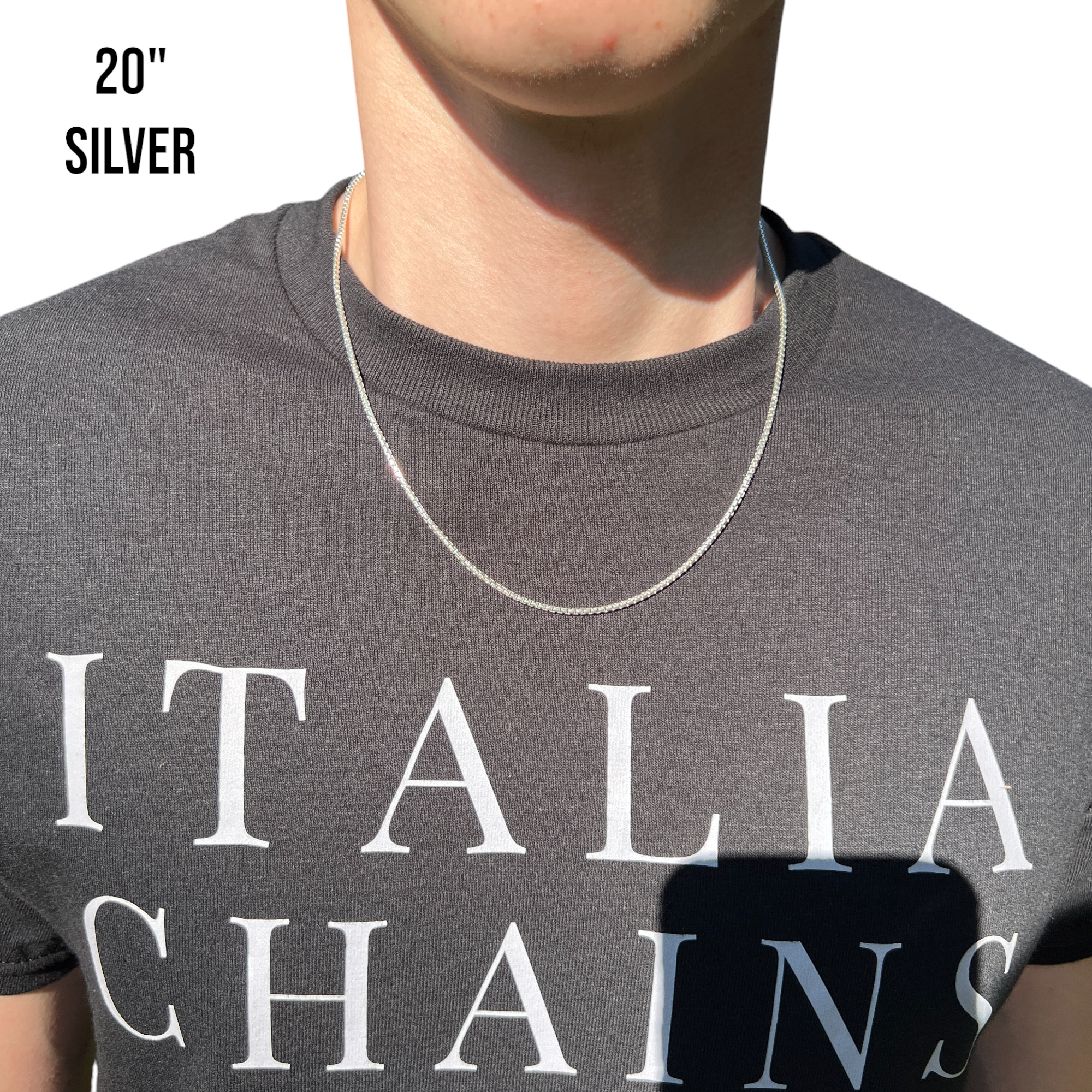 925 Sterling Silver 1.8mm Rounded Box Chain Necklace