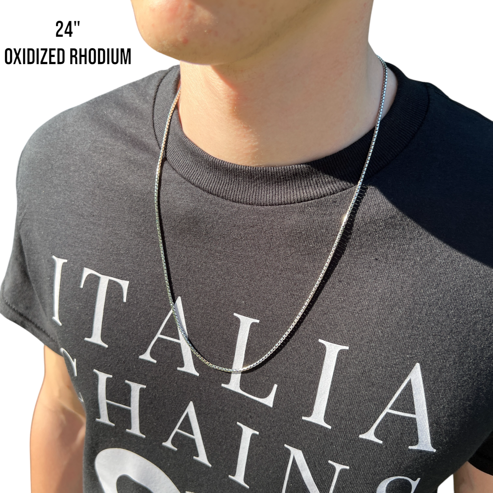 925 Sterling Silver 2mm Rounded Box Chain Necklace