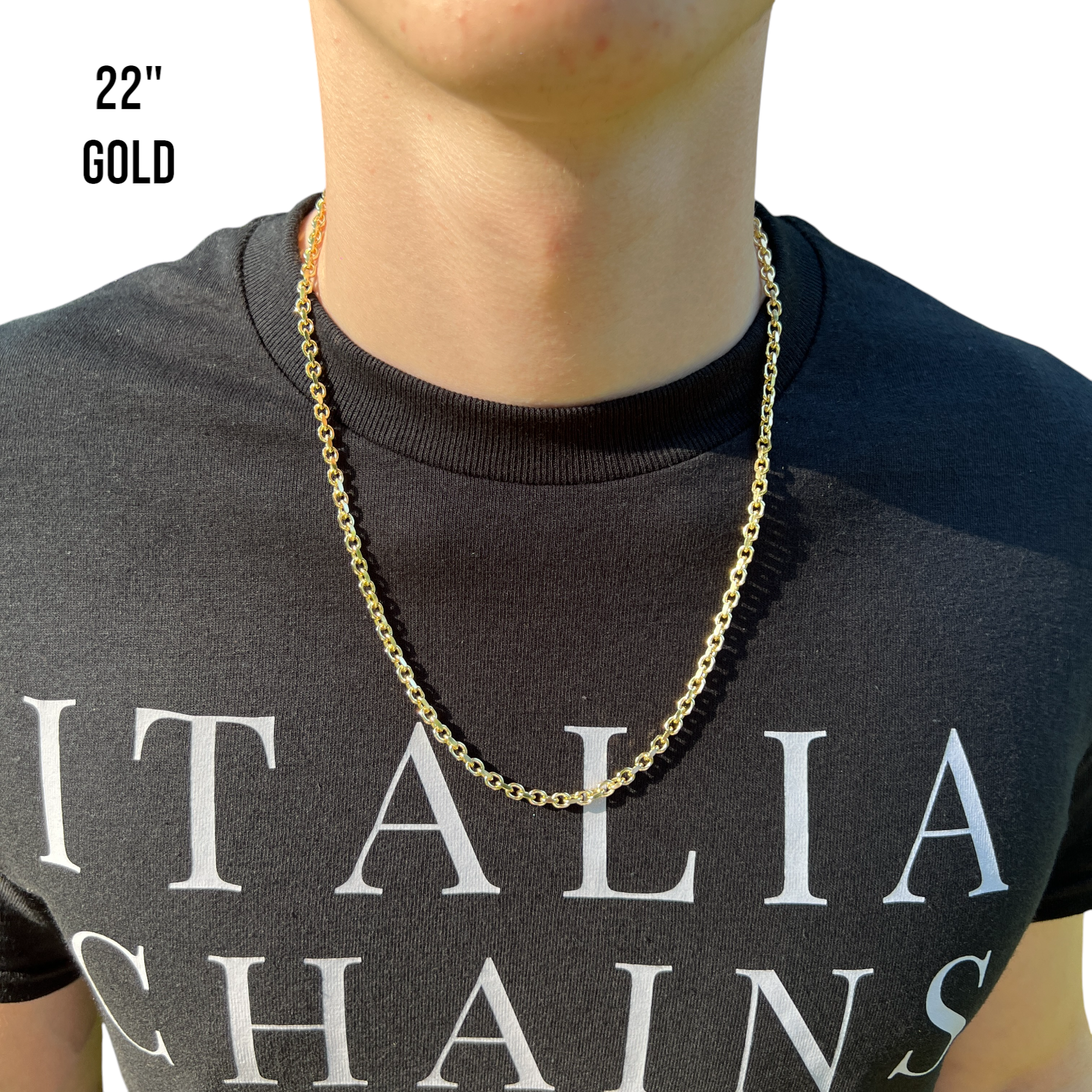 925 Sterling Silver 4mm Anchor Cable Chain Necklace