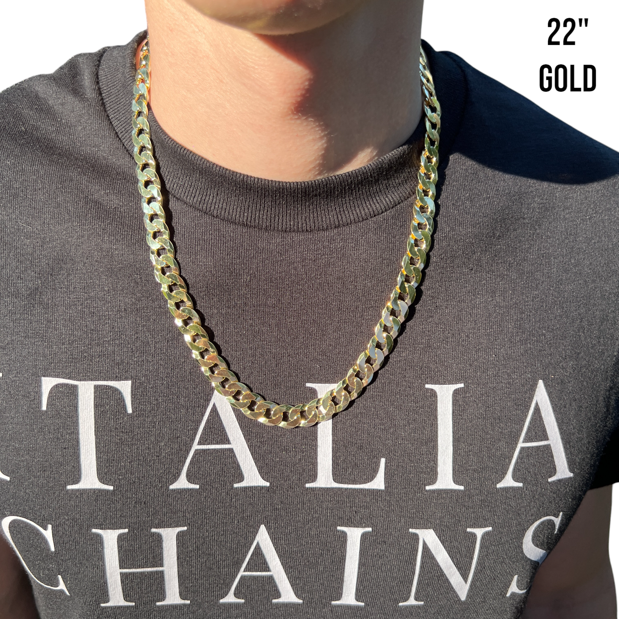 925 Sterling Silver 10.5mm Flat Curb Cuban Chain Necklace