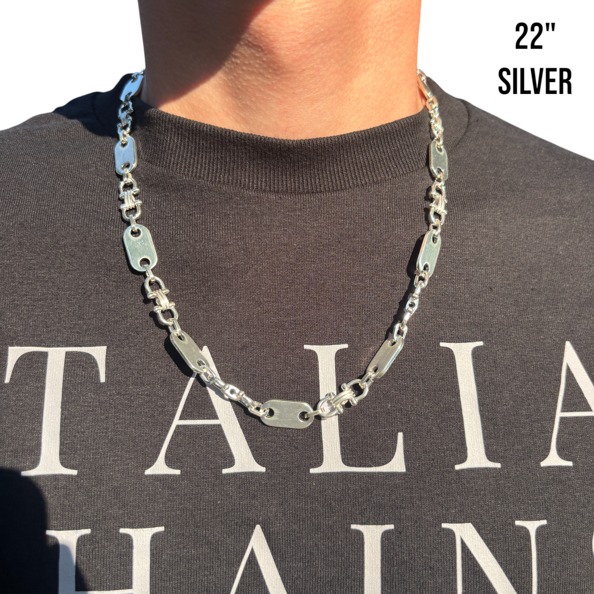 925 Sterling Silver 10mm Ferragamo Mariner Chain Necklace